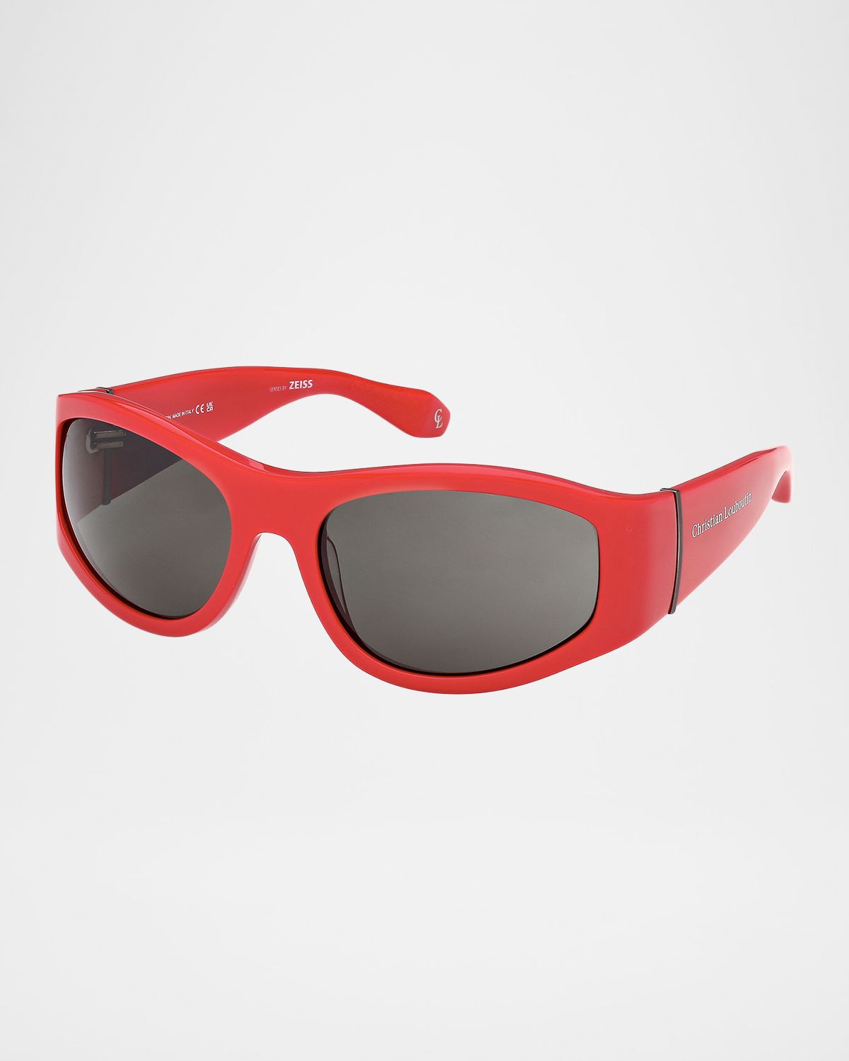 Christian Louboutin Men 's Temple-Logo Acetate Rectangle Sunglasses | Thumbnail 8 Christian Louboutin Men 's Temple-Logo Acetate Rectangle Sunglasses | Thumbnail 8
