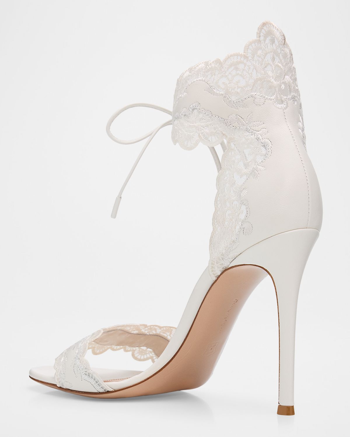Gianvito Rossi 105mm Evie Embroidered Leather Ankle-Tie Sandals | Thumbnail 4