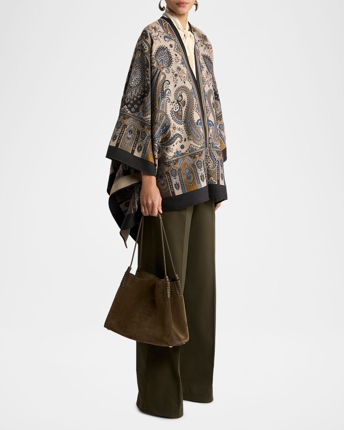 Etro Paisley Wool-Blend Cape