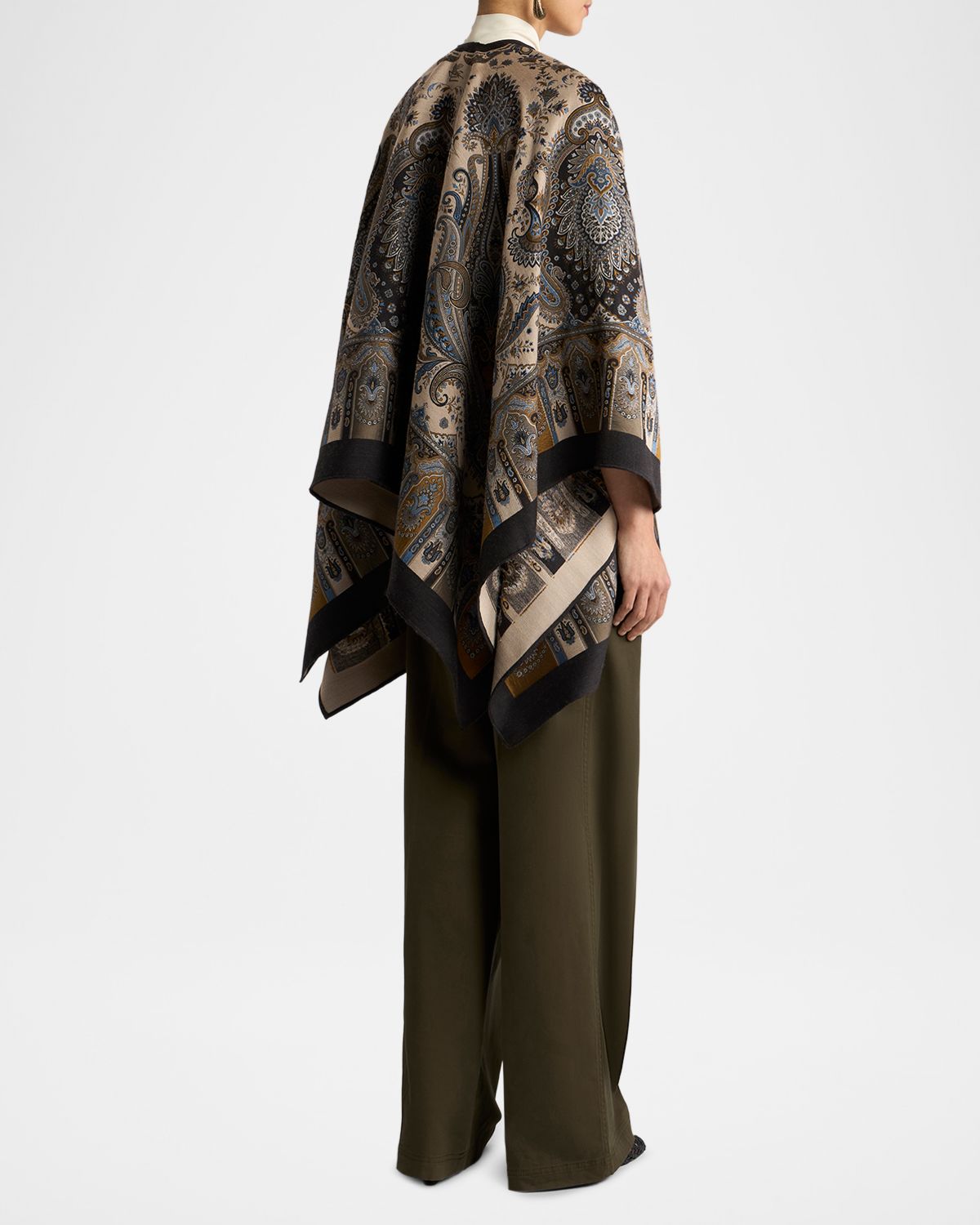 Etro Paisley Wool-Blend Cape | Thumbnail 3