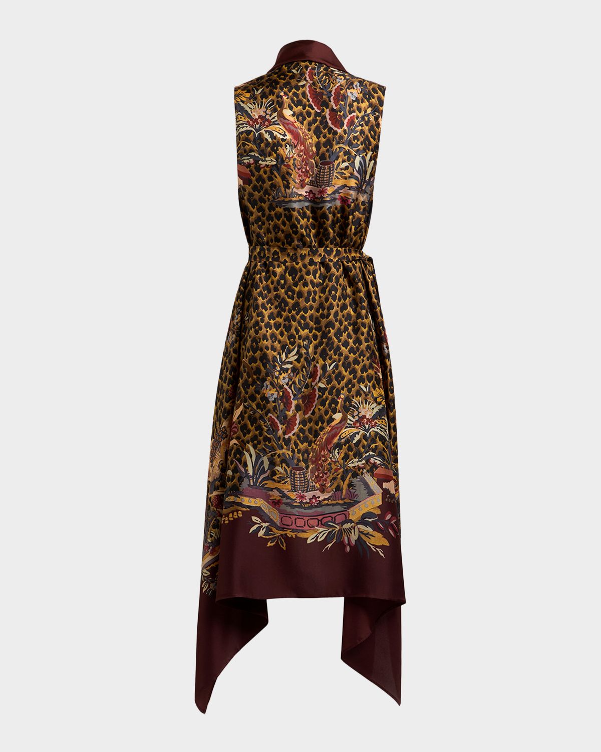 Etro Leopard & Avian Print Silk Foulard Vest | Image 1 Etro Leopard & Avian Print Silk Foulard Vest | Image 1