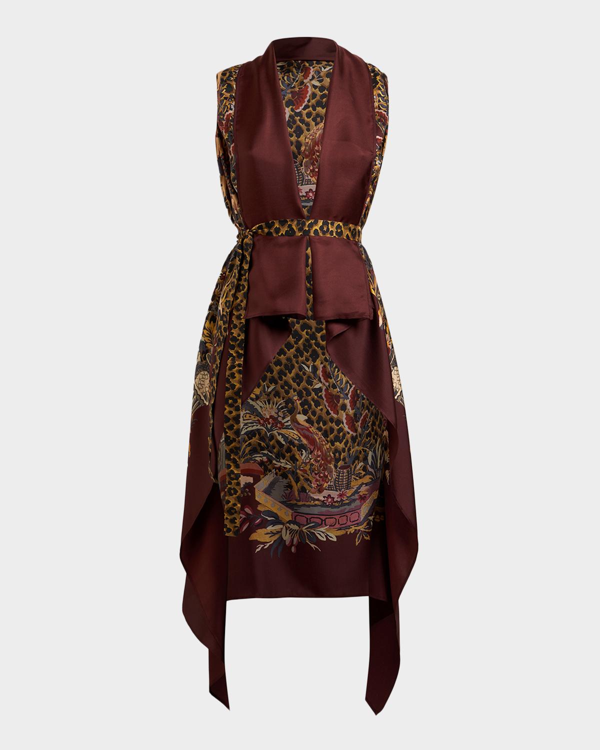 Etro Leopard & Avian Print Silk Foulard Vest | Thumbnail 3 Etro Leopard & Avian Print Silk Foulard Vest | Thumbnail 3