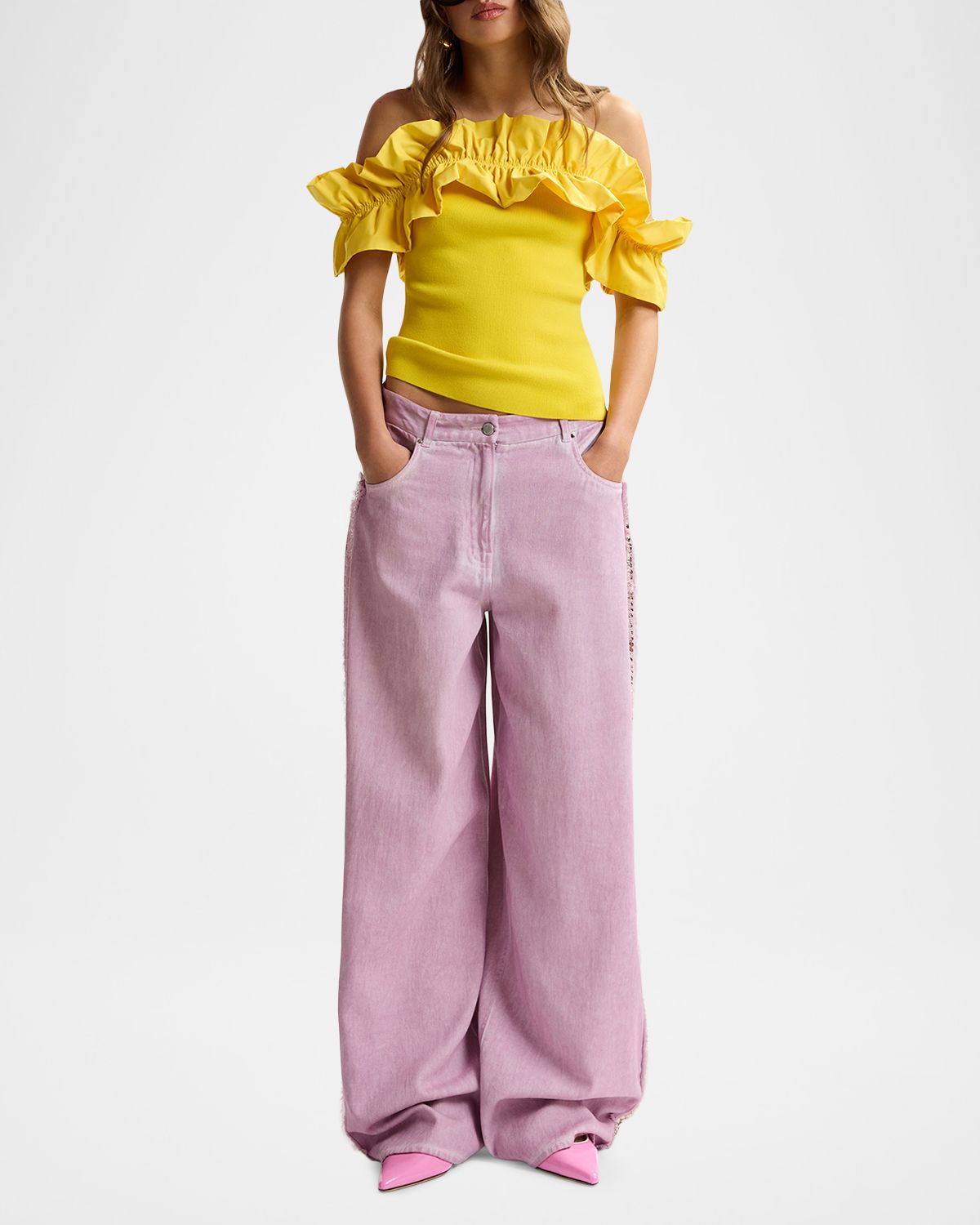 Essentiel Antwerp Embellished Wide-Leg Baggy Jeans | Thumbnail 6