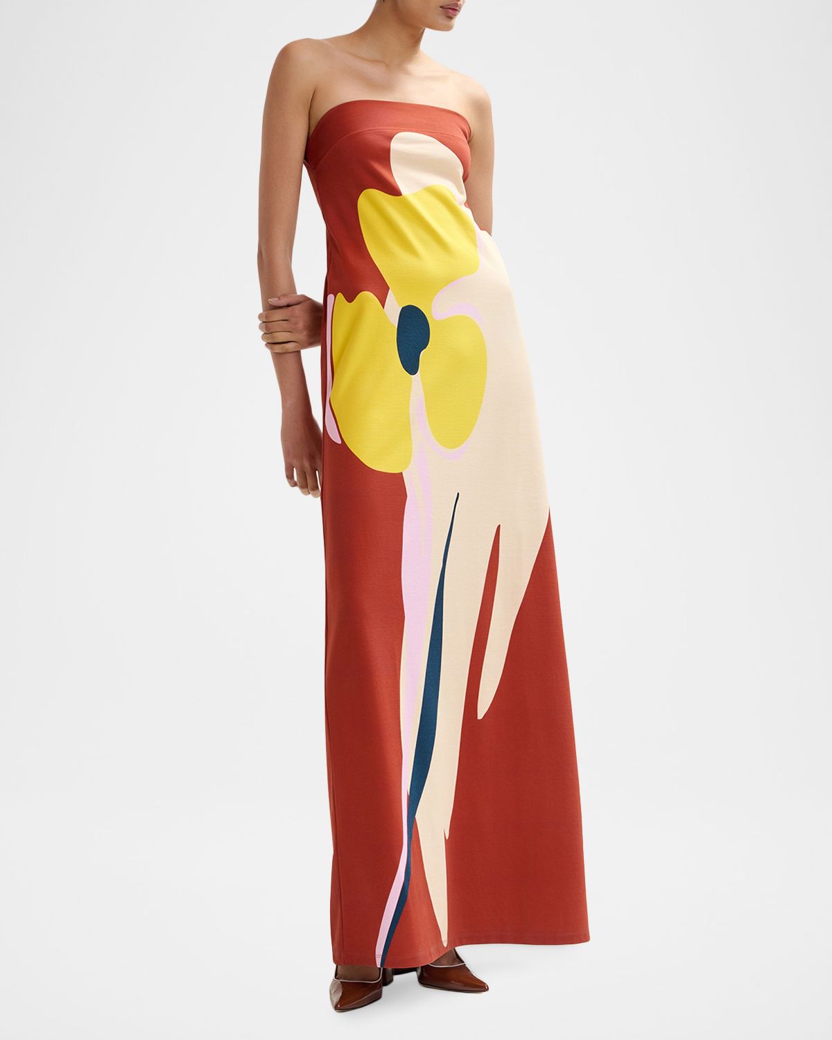 Essentiel Antwerp Printed Strapless Maxi Dress | Thumbnail 6 Essentiel Antwerp Printed Strapless Maxi Dress | Thumbnail 6