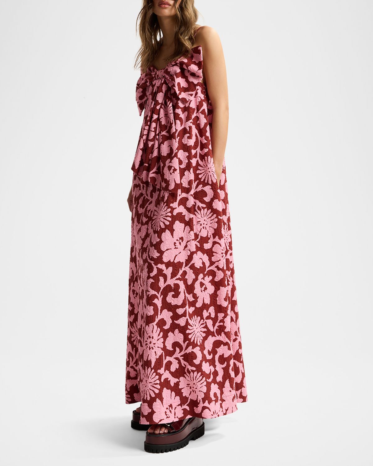 Essentiel Antwerp Floral Cotton Bow Maxi Dress | Thumbnail 6 Essentiel Antwerp Floral Cotton Bow Maxi Dress | Thumbnail 6