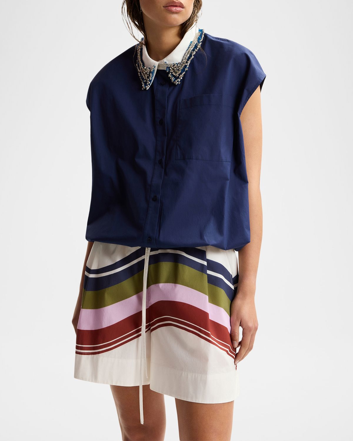 Essentiel Antwerp Button-Front Beaded-Collar Shirt | Thumbnail 4 Essentiel Antwerp Button-Front Beaded-Collar Shirt | Thumbnail 4
