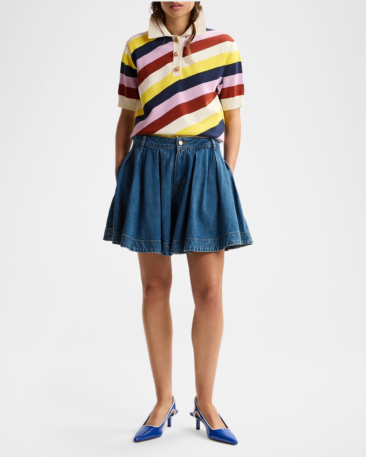 Essentiel Antwerp Stripe Knit Polo Shirt | Thumbnail 5