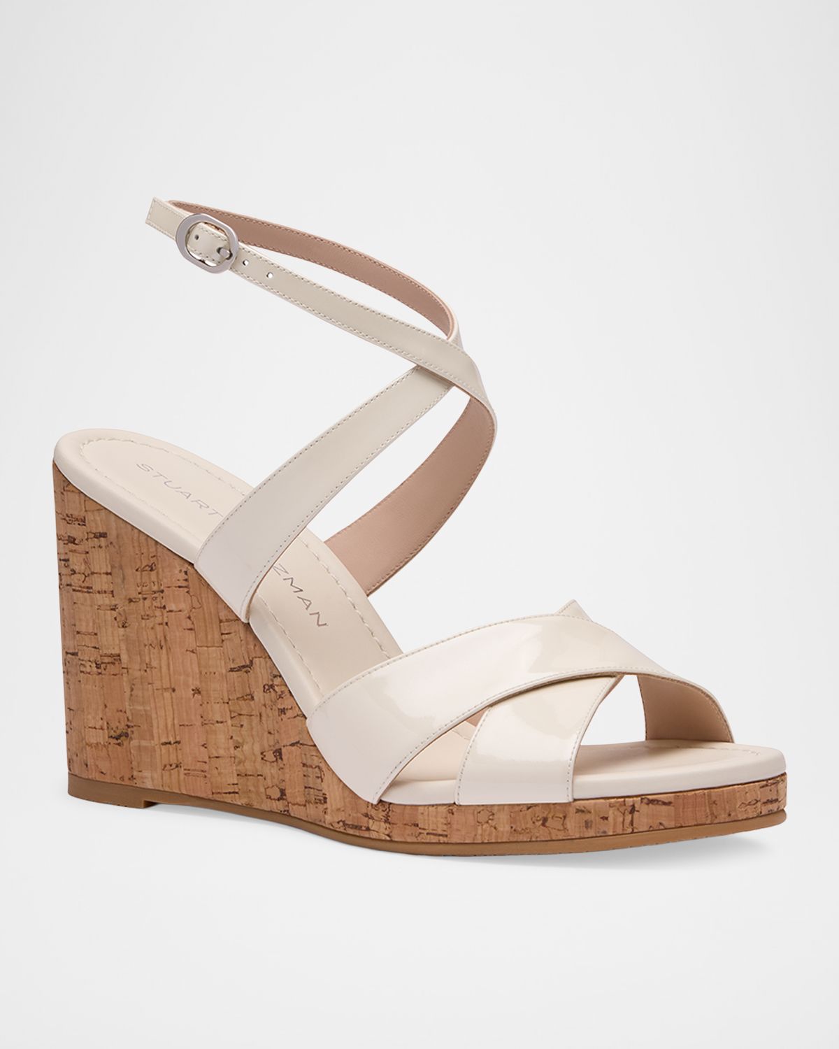 Stuart Weitzman 85mm Alyssa Patent Leather Wedge Sandals