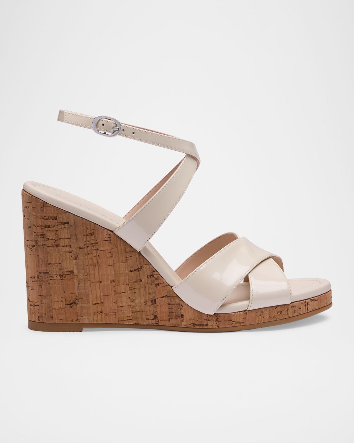 Stuart Weitzman 85mm Alyssa Patent Leather Wedge Sandals | Thumbnail 5