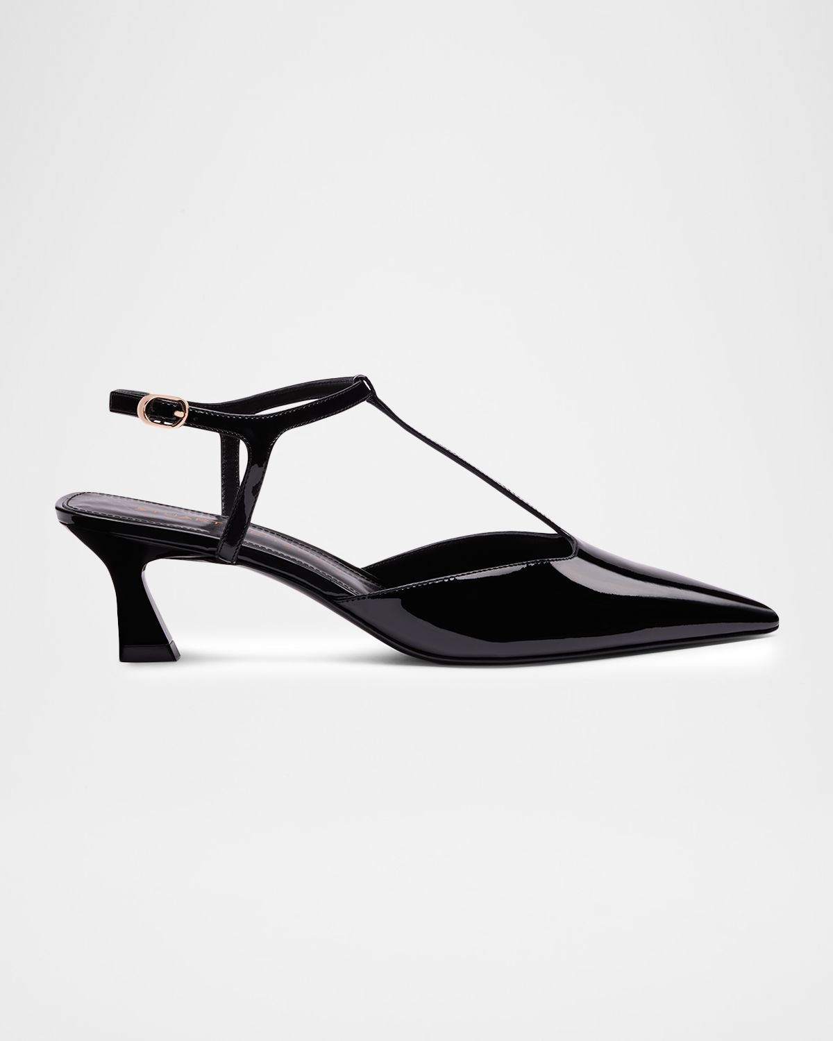 Stuart Weitzman 50mm Vinnie Patent Leather T-Strap Pumps