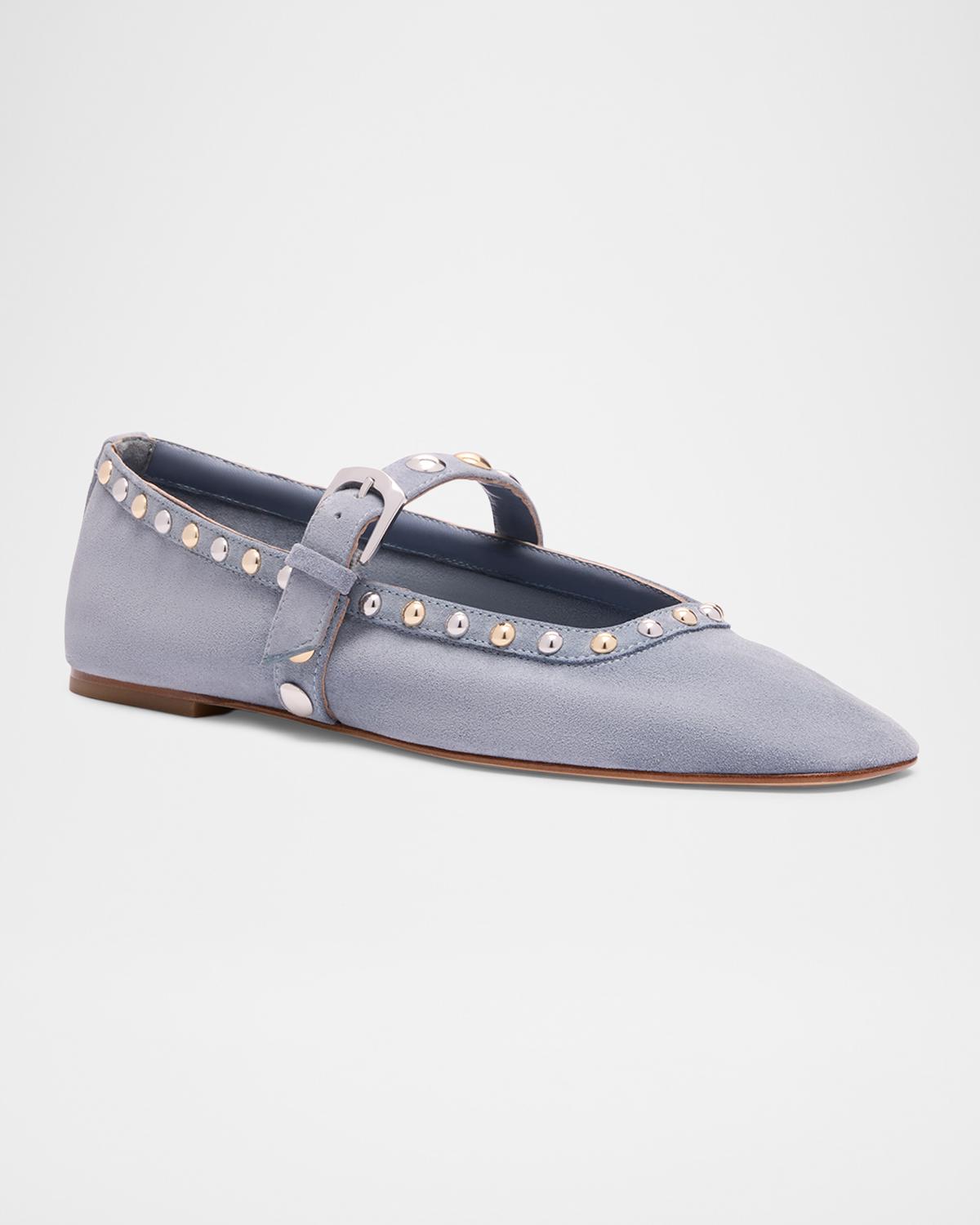 Stuart Weitzman Perry Studded Suede Mary Jane Ballerina Flats | Thumbnail 2 Stuart Weitzman Perry Studded Suede Mary Jane Ballerina Flats | Thumbnail 2