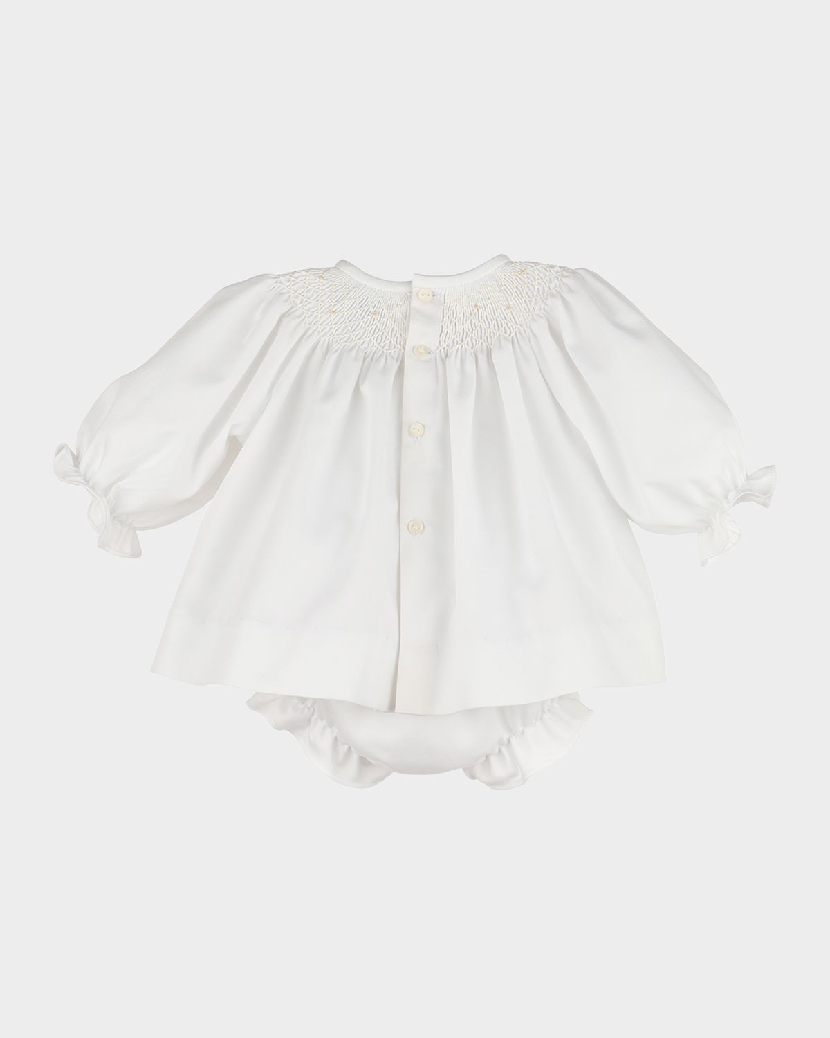 Luli & Me Girl 's Smocked Bishop Dress & Bloomers Set, Size NB-18M | Thumbnail 3 Luli & Me Girl 's Smocked Bishop Dress & Bloomers Set, Size NB-18M | Thumbnail 3