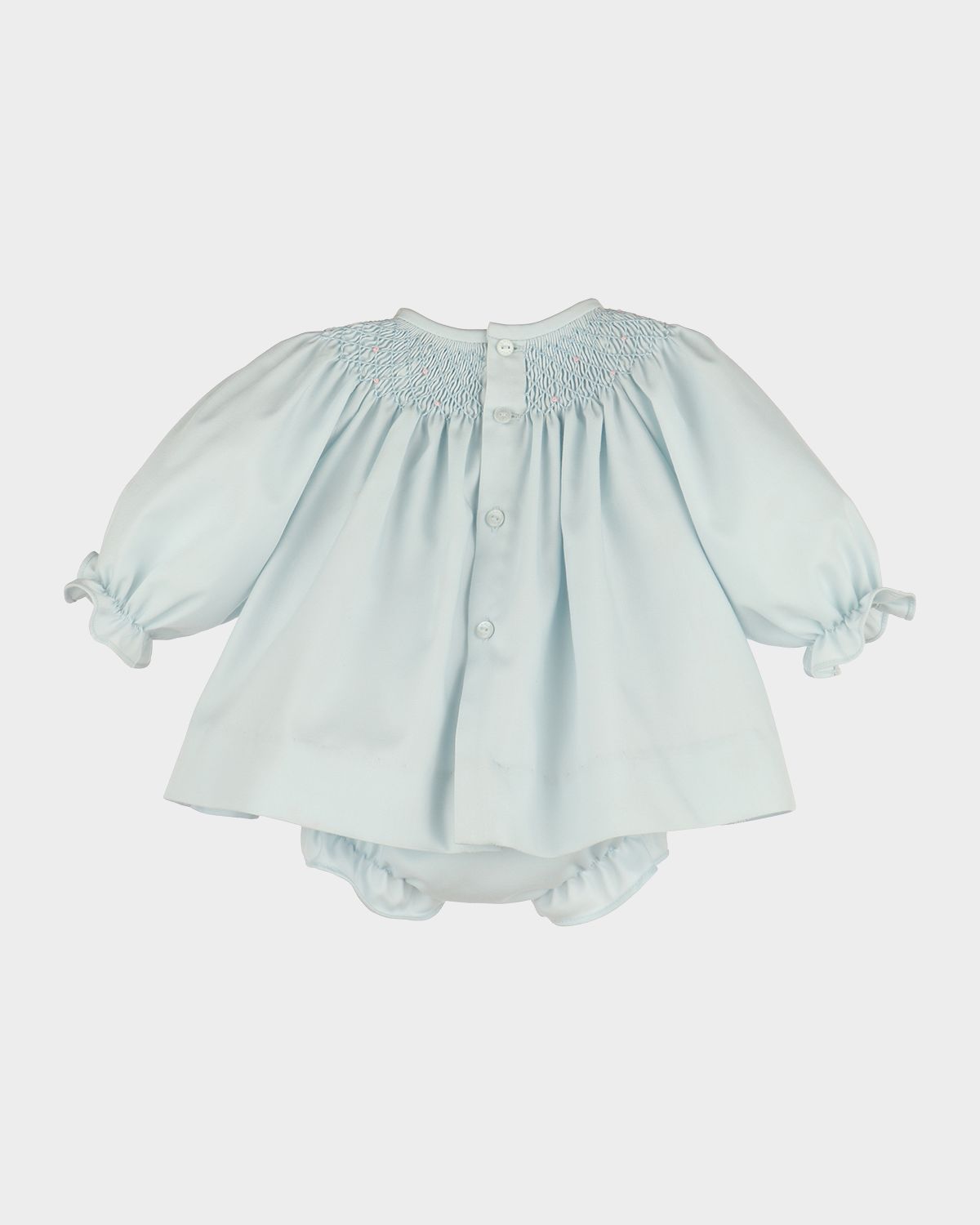 Luli & Me Girl 's Smocked Bishop Dress & Bloomers Set, Size NB-18M | Thumbnail 3 Luli & Me Girl 's Smocked Bishop Dress & Bloomers Set, Size NB-18M | Thumbnail 3