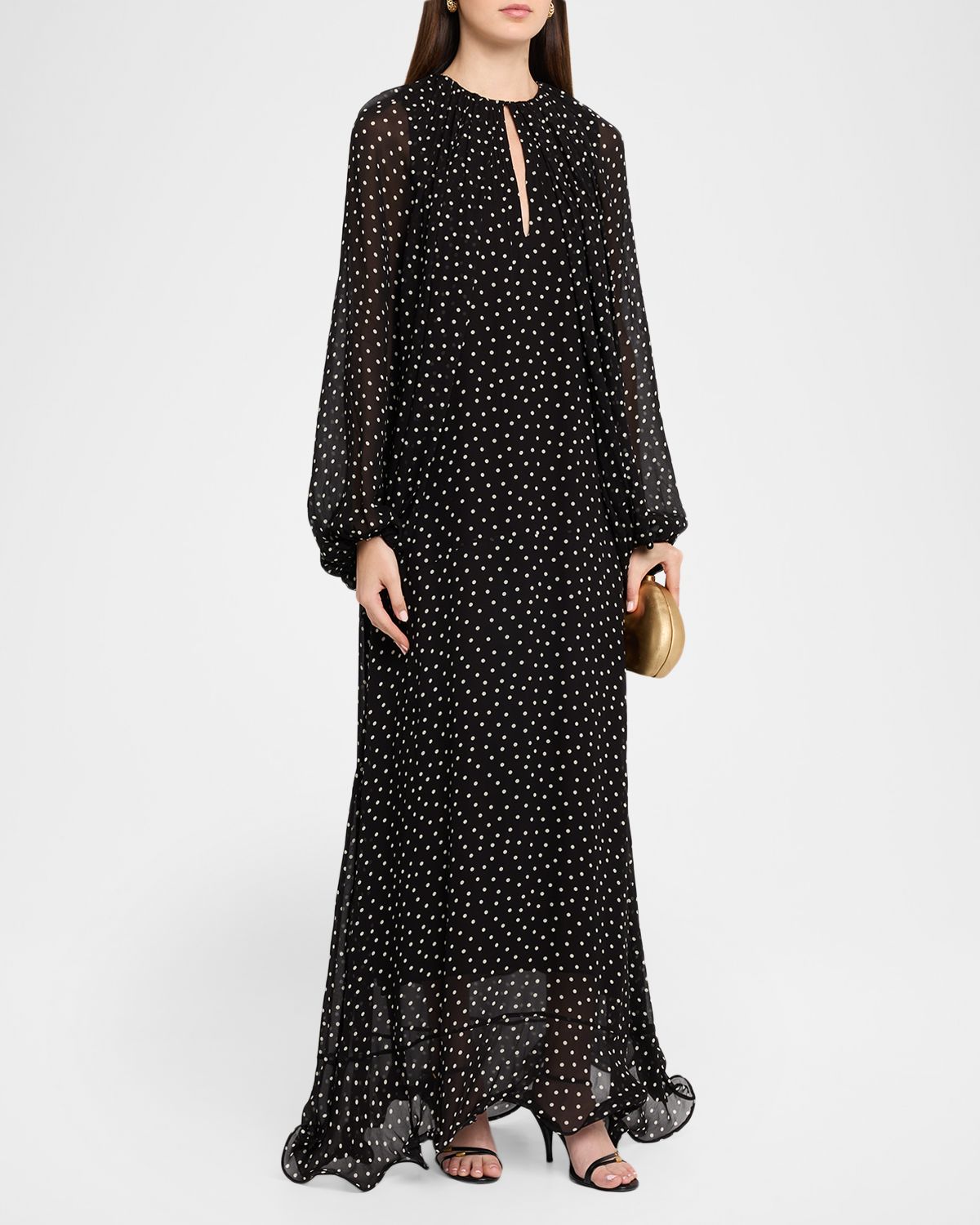 Dorothee Schumacher Dancing Dots Polka-Dot Flounce Maxi Dress | Thumbnail 4 Dorothee Schumacher Dancing Dots Polka-Dot Flounce Maxi Dress | Thumbnail 4