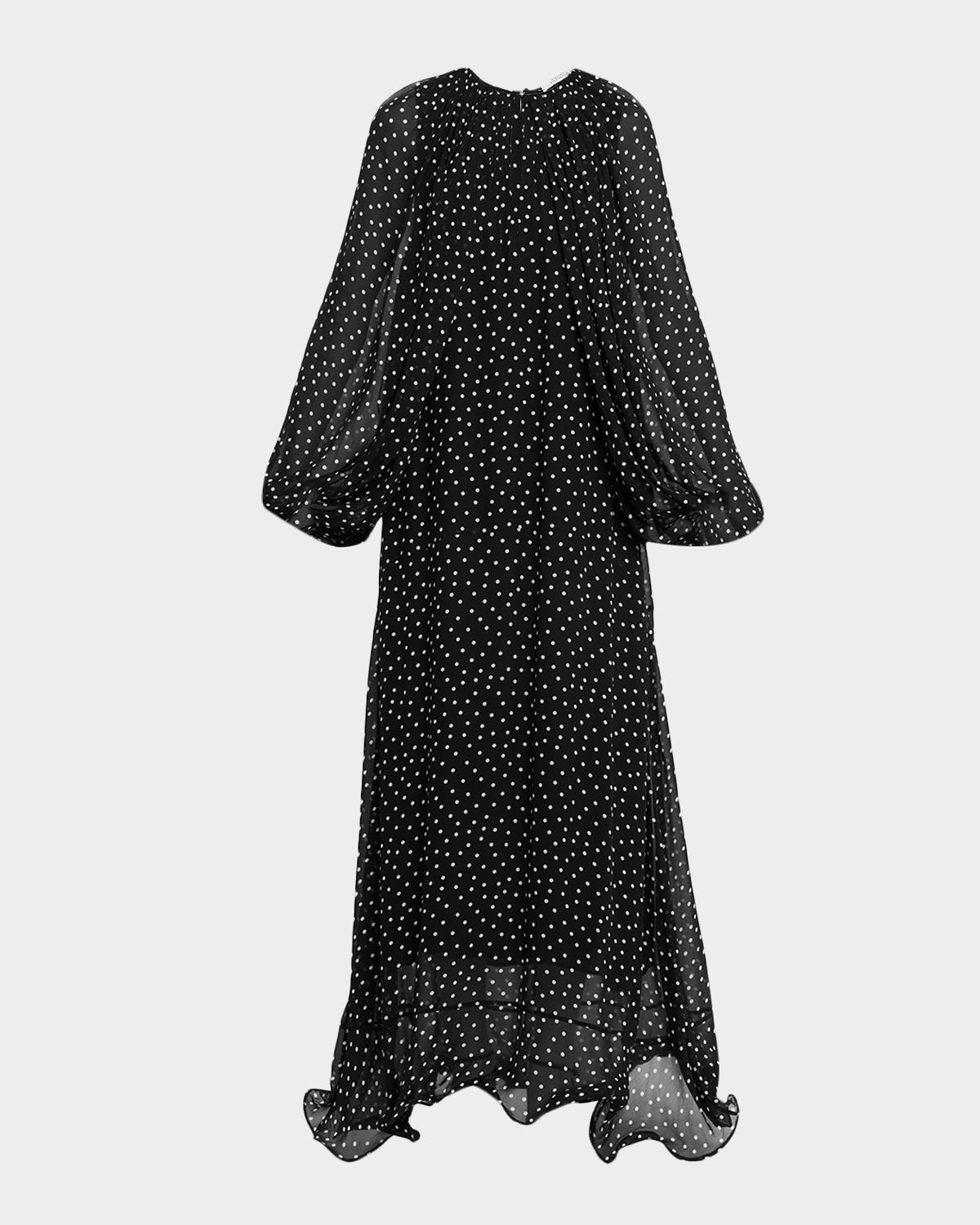 Dorothee Schumacher Dancing Dots Polka-Dot Flounce Maxi Dress