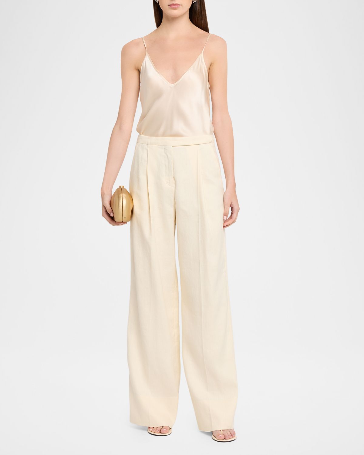 DOROTHEE SCHUMACHER Casual Sophistication Linen-Cotton Wide-Leg Pants