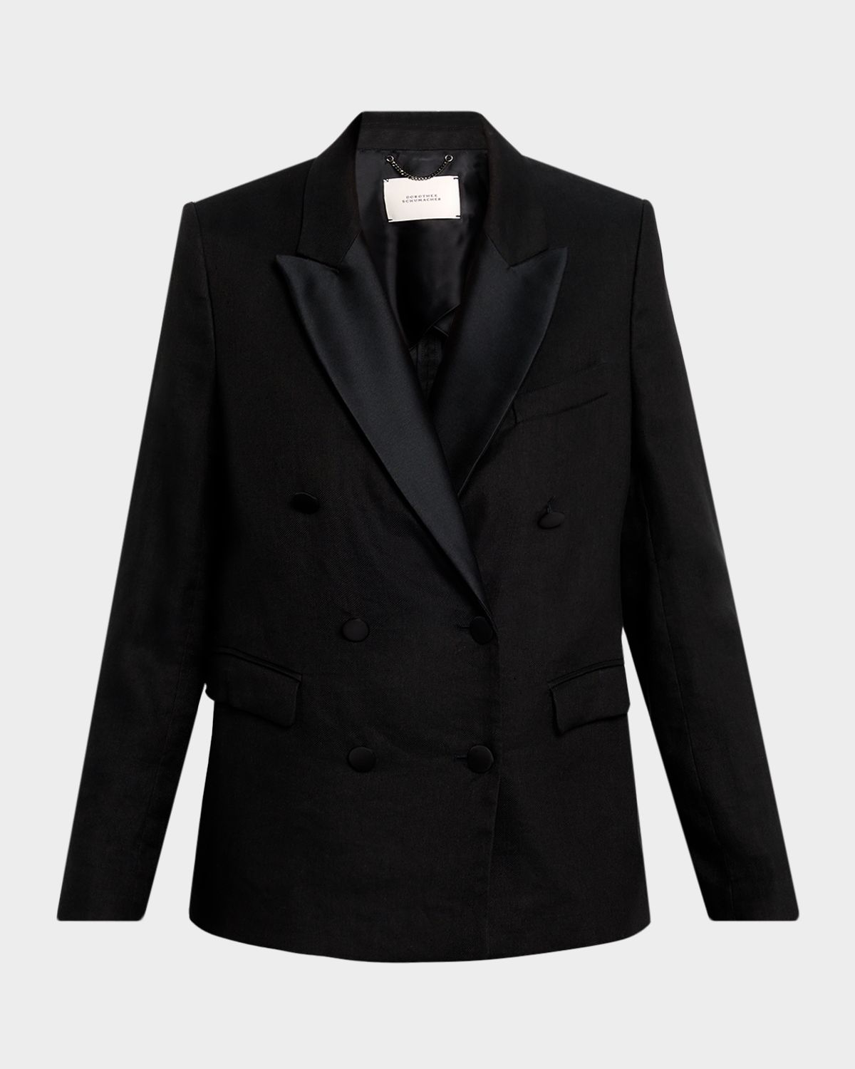 Dorothee Schumacher Casual Sophistication Linen-Cotton Tuxedo Blazer
