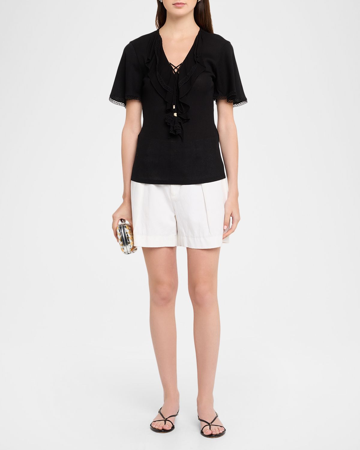 DOROTHEE SCHUMACHER Pure Sleekness Lace-Trim Cotton Shirt