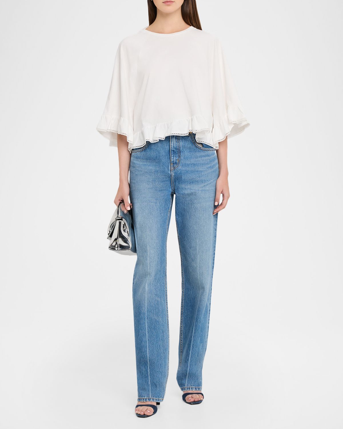DOROTHEE SCHUMACHER Soft Volume Lace-Trim Ruffled Shirt