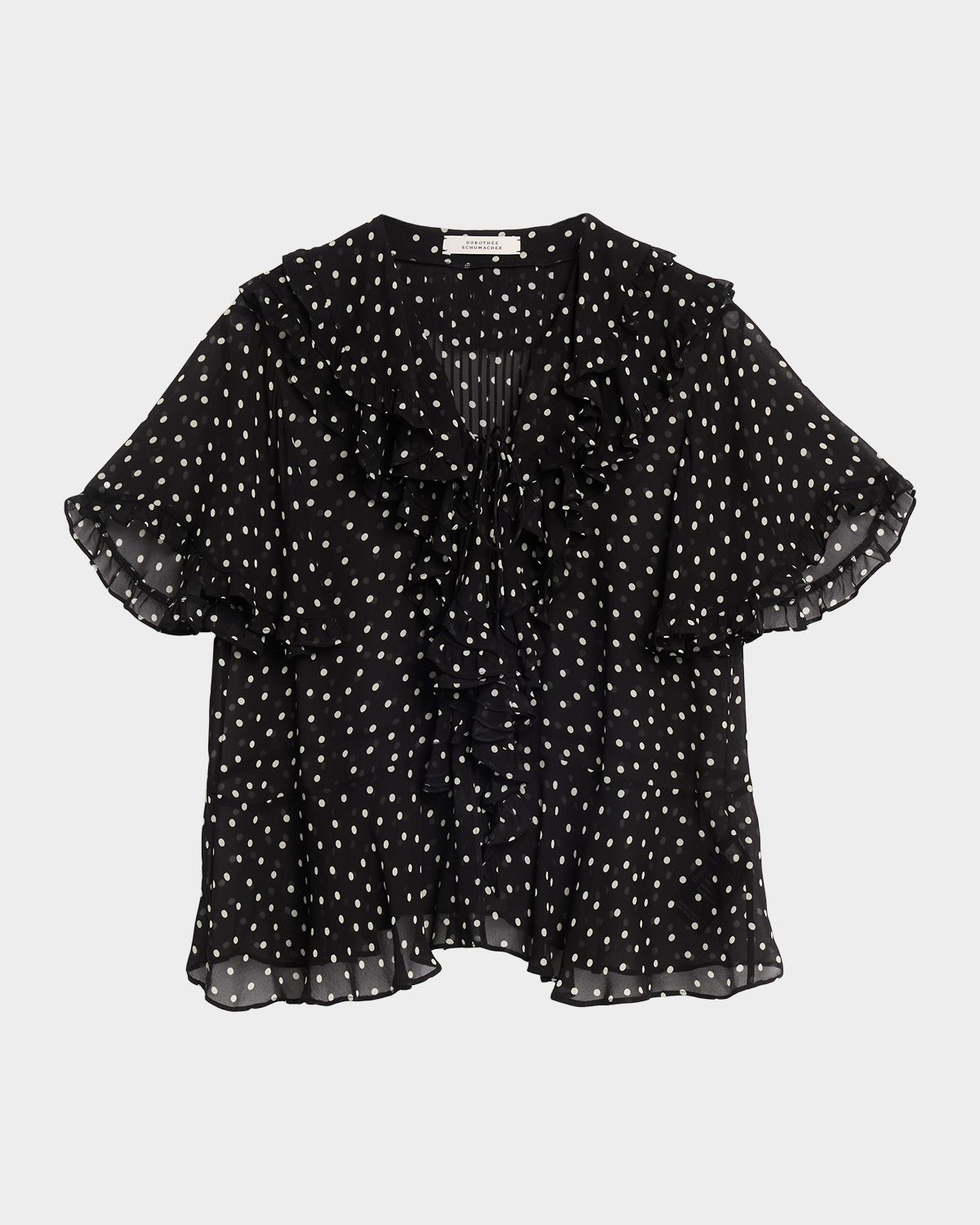 DOROTHEE SCHUMACHER Dancing Dots Blouse in Crinkle Viscose Georgette