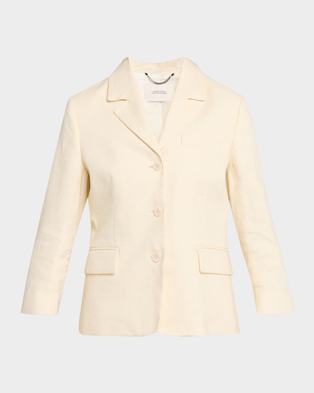 Dorothee Schumacher Casual Sophistication Linen-Cotton Single-Breasted Blazer