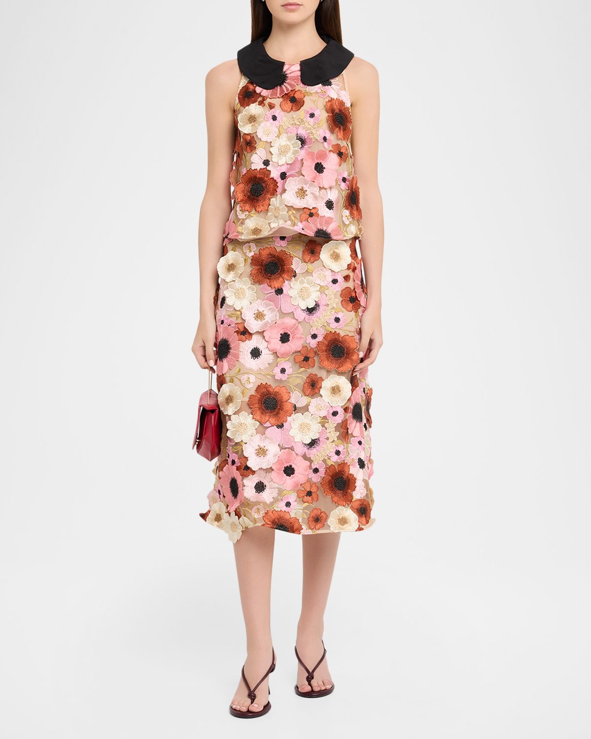 DOROTHEE SCHUMACHER Blooming Meadow 3D Embroidered Midi Skirt