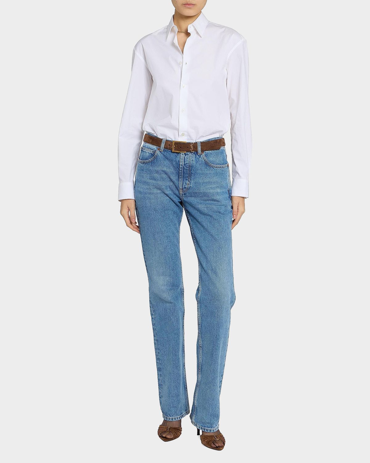 Saint Laurent Cassandre Suede Belt | Thumbnail 4