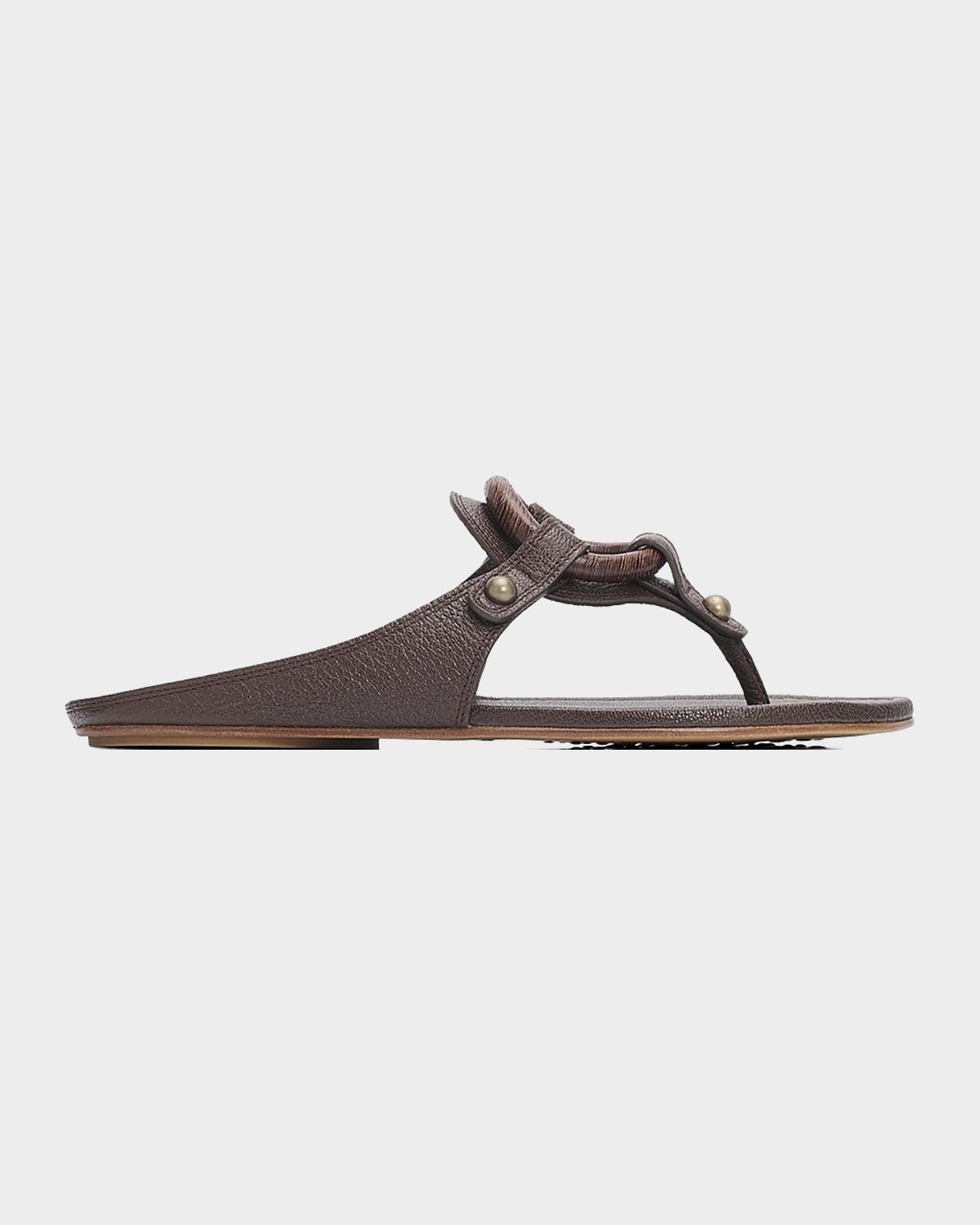 Pedro Garcia Pattie Leather Flat Thong Sandals