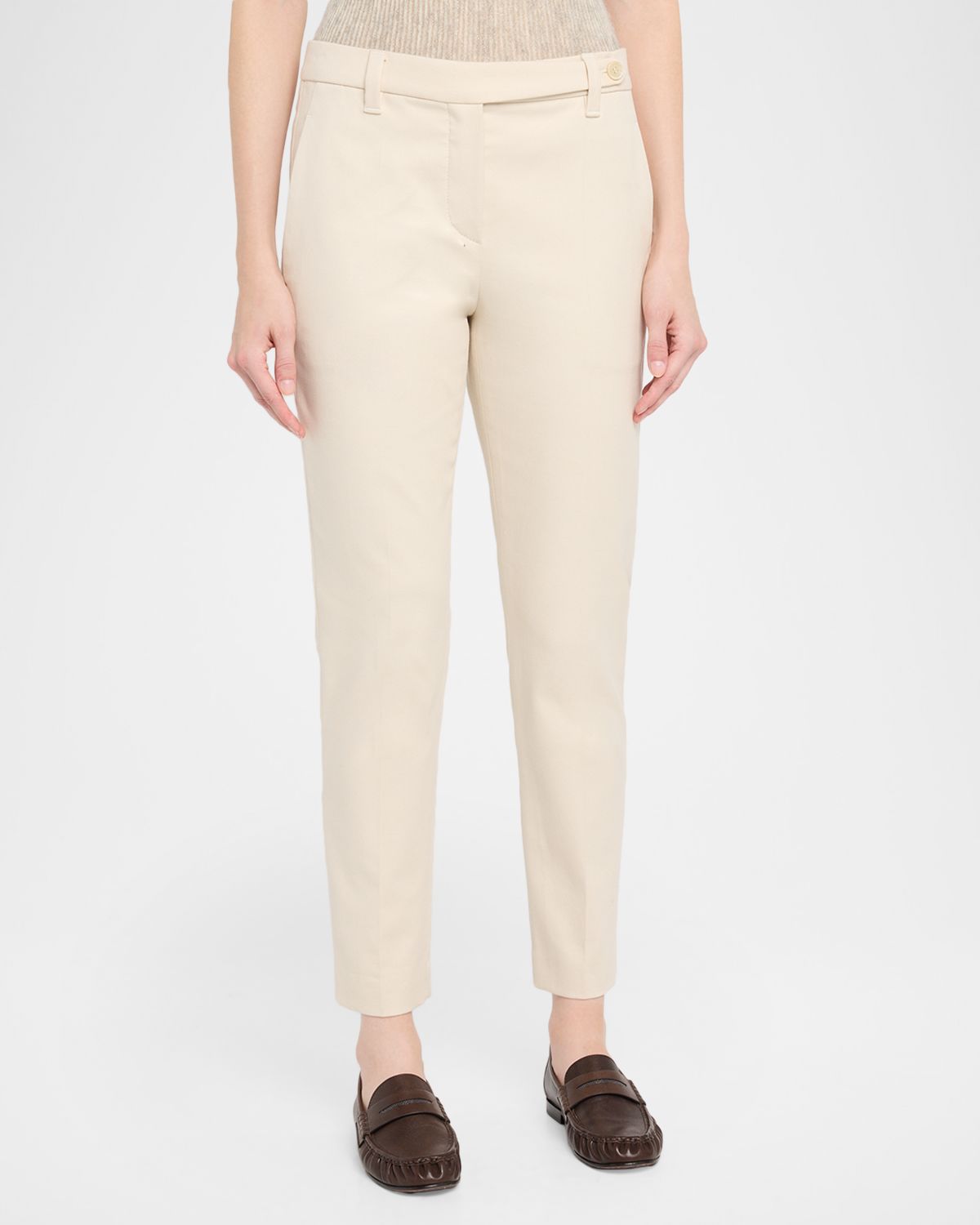 Brunello Cucinelli Monili-Trim Slim-Leg Ankle Pants | Thumbnail 4 Brunello Cucinelli Monili-Trim Slim-Leg Ankle Pants | Thumbnail 4