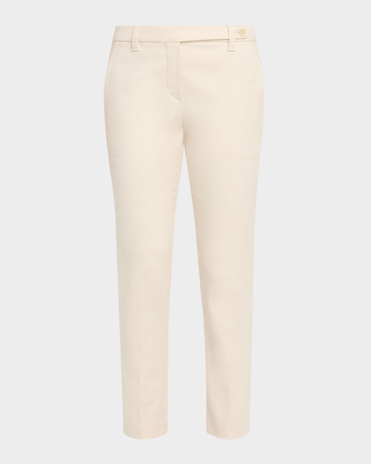 Brunello Cucinelli Monili-Trim Slim-Leg Ankle Pants