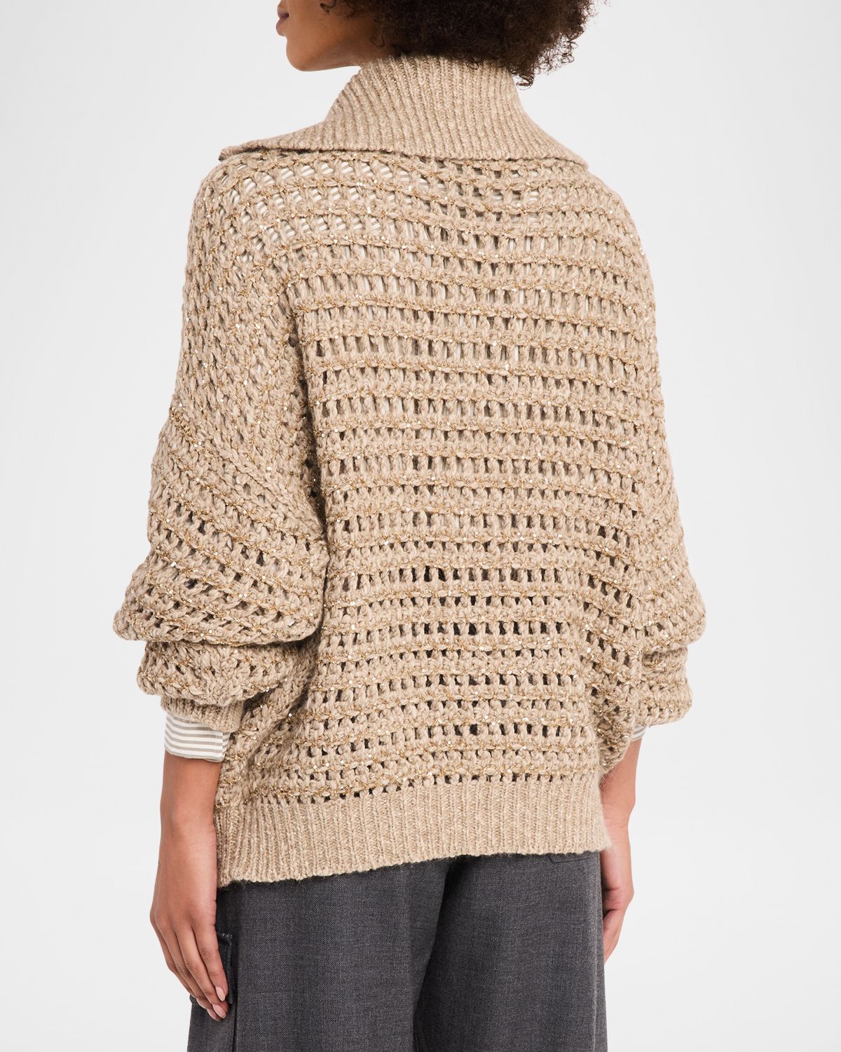 Brunello Cucinelli Cashmere-Blend Chunky-Knit Cardigan | Thumbnail 3 Brunello Cucinelli Cashmere-Blend Chunky-Knit Cardigan | Thumbnail 3