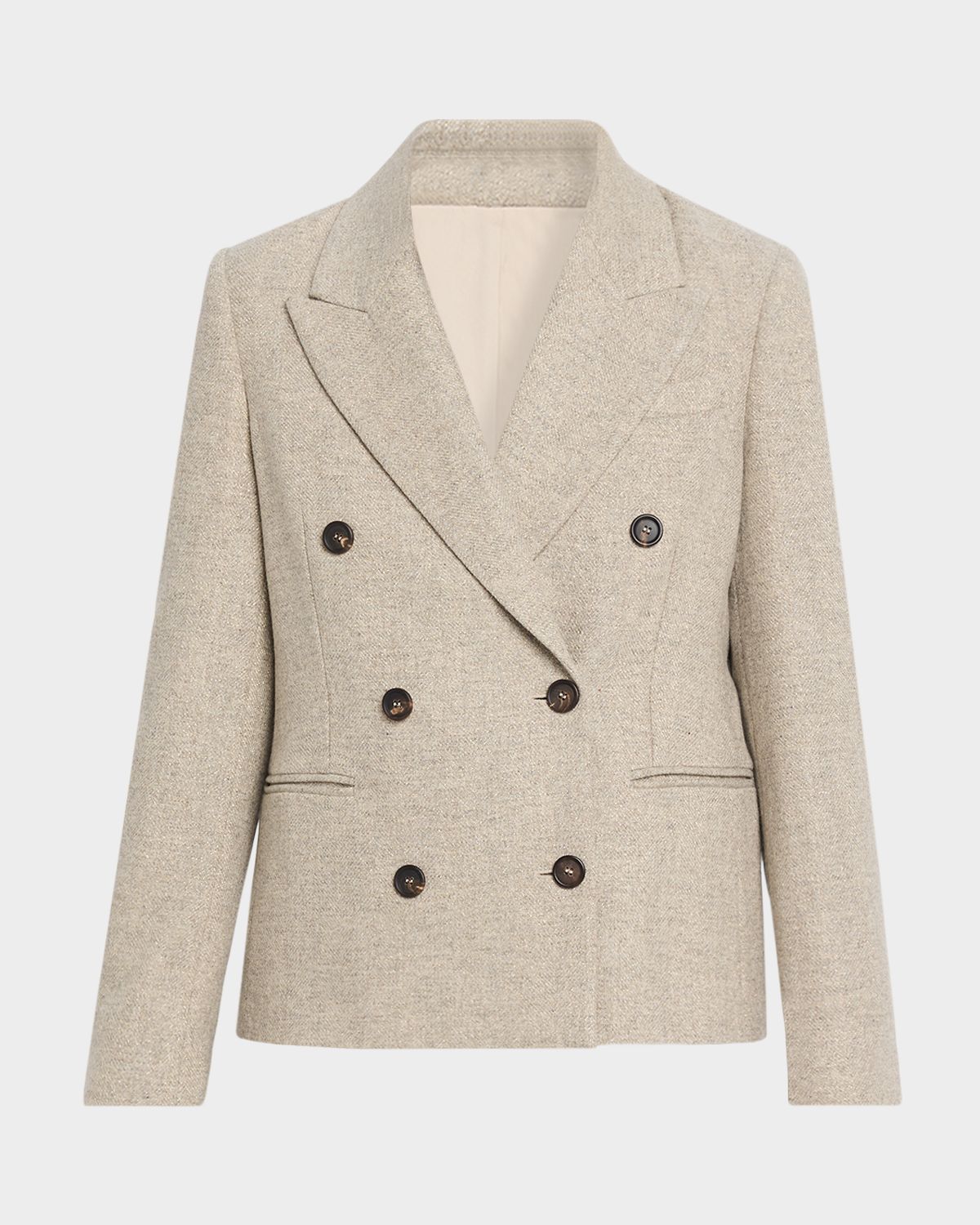 Brunello Cucinelli Sparkling Wool-Blend Double-Breasted Sport Coat