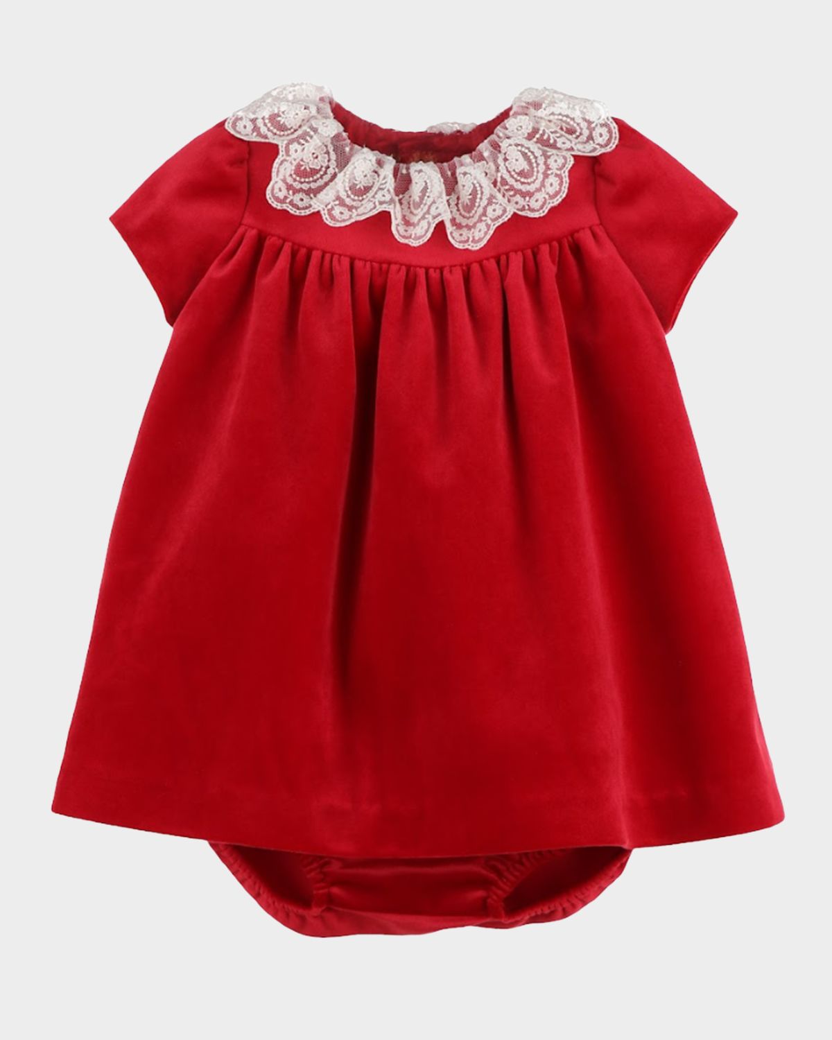 Luli & Me Girl 's Velvet Dress & Bloomers Set, Size NB-24M