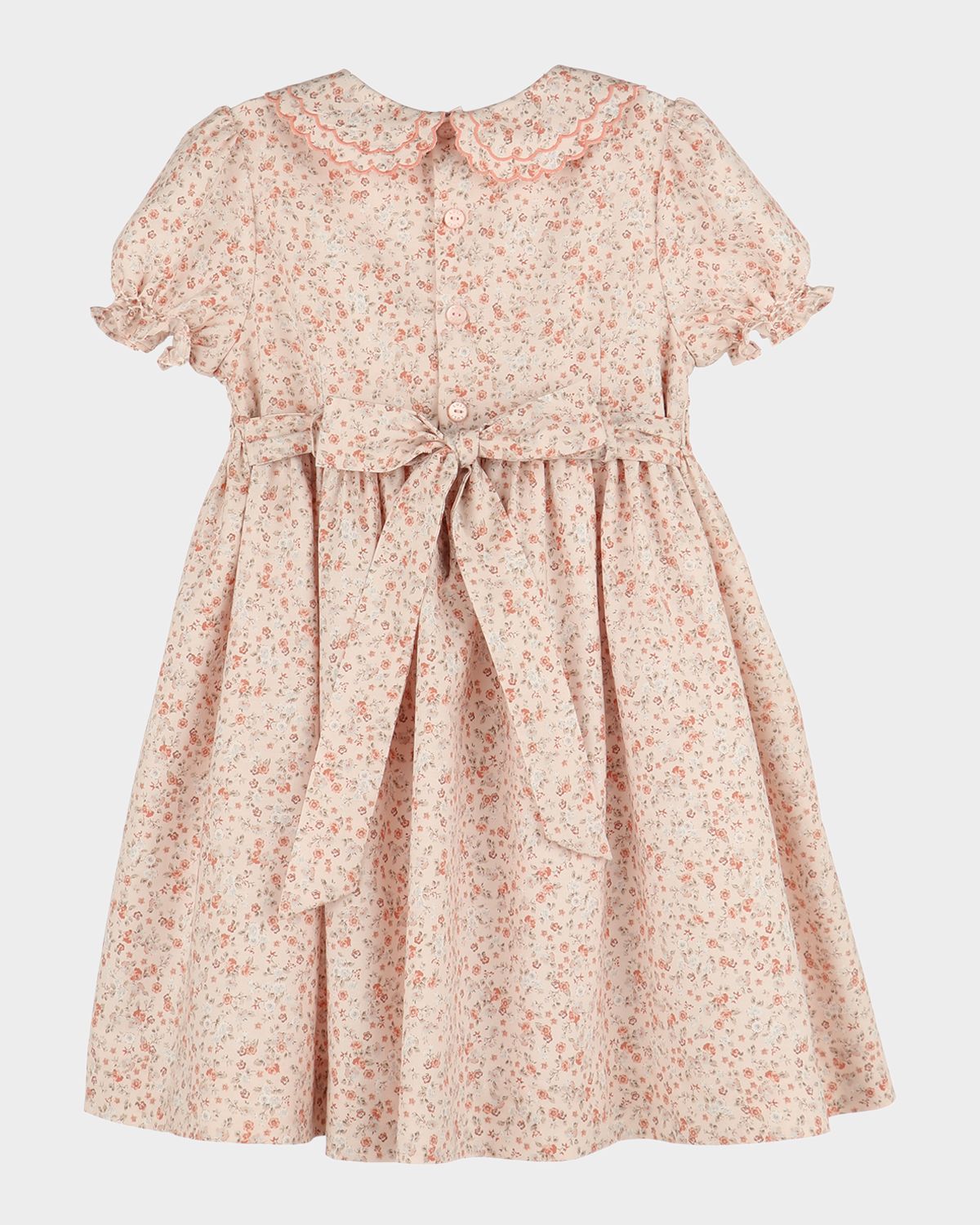 Luli & Me Girl 's Honeycomb Smocked Cotton Dress, Size 2T-6 | Thumbnail 2 Luli & Me Girl 's Honeycomb Smocked Cotton Dress, Size 2T-6 | Thumbnail 2