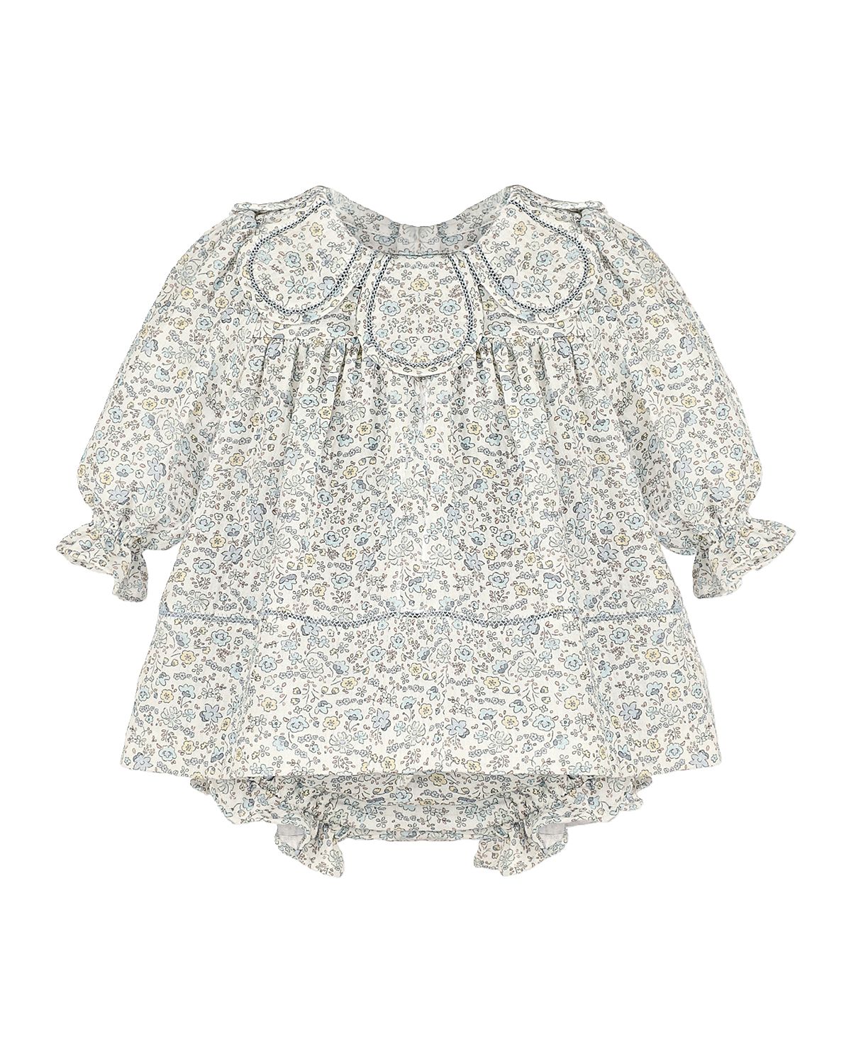 Luli & Me Girl 's Floral Petal Dress & Bloomers Set, Size 3M-24M | Thumbnail 3 Luli & Me Girl 's Floral Petal Dress & Bloomers Set, Size 3M-24M | Thumbnail 3