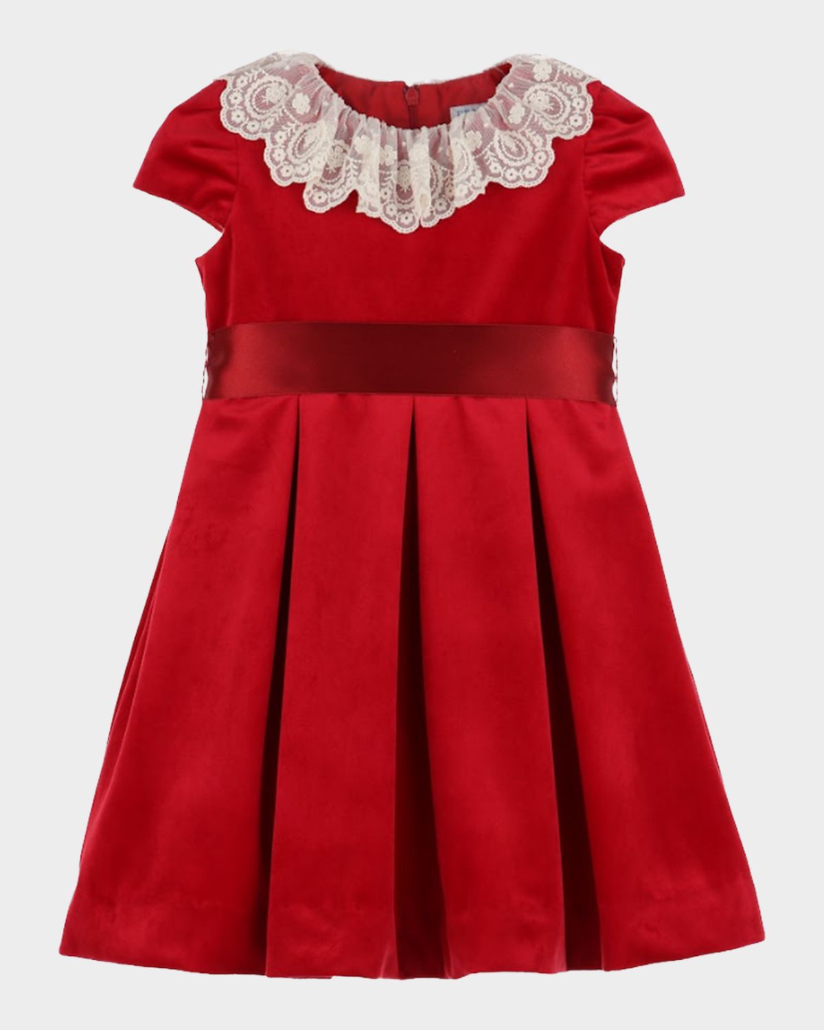 Luli & Me Girl 's Deluxe Velvet Lace-Collar Dress, Size 2T-6 - Women's Clothing