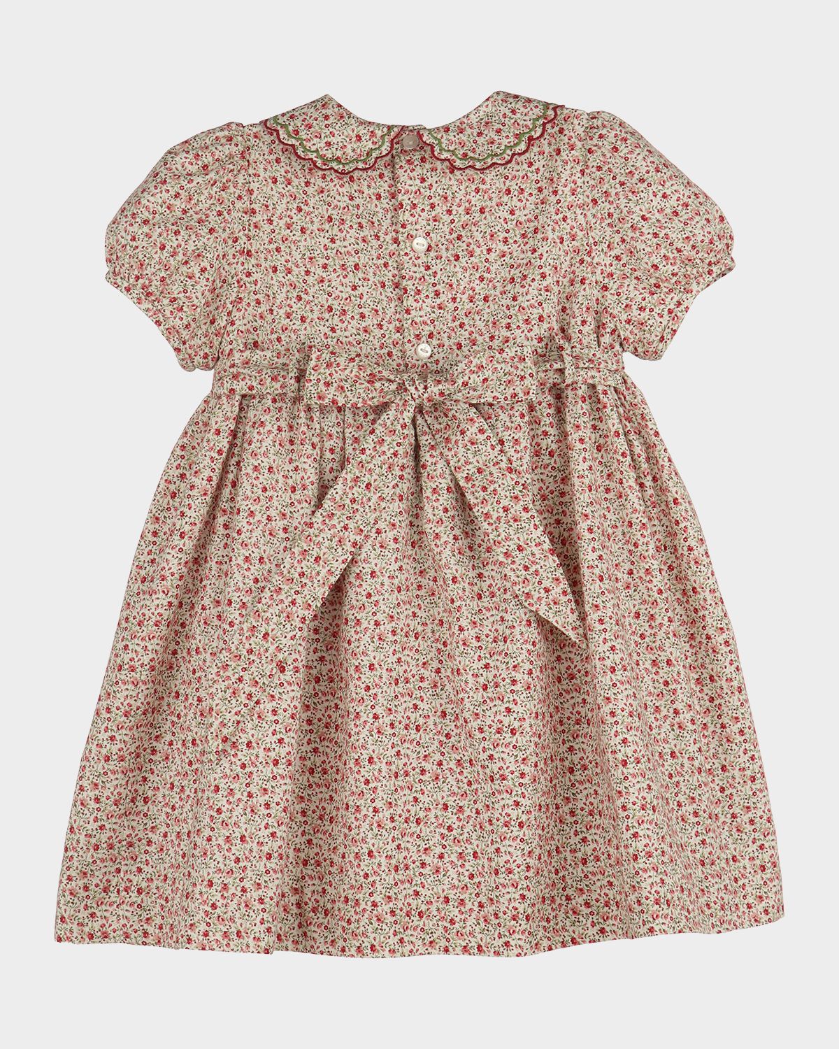 Luli & Me Girl 's Smocked Mulberry Floral Cotton Dress, Size 2T-6 | Thumbnail 5 Luli & Me Girl 's Smocked Mulberry Floral Cotton Dress, Size 2T-6 | Thumbnail 5