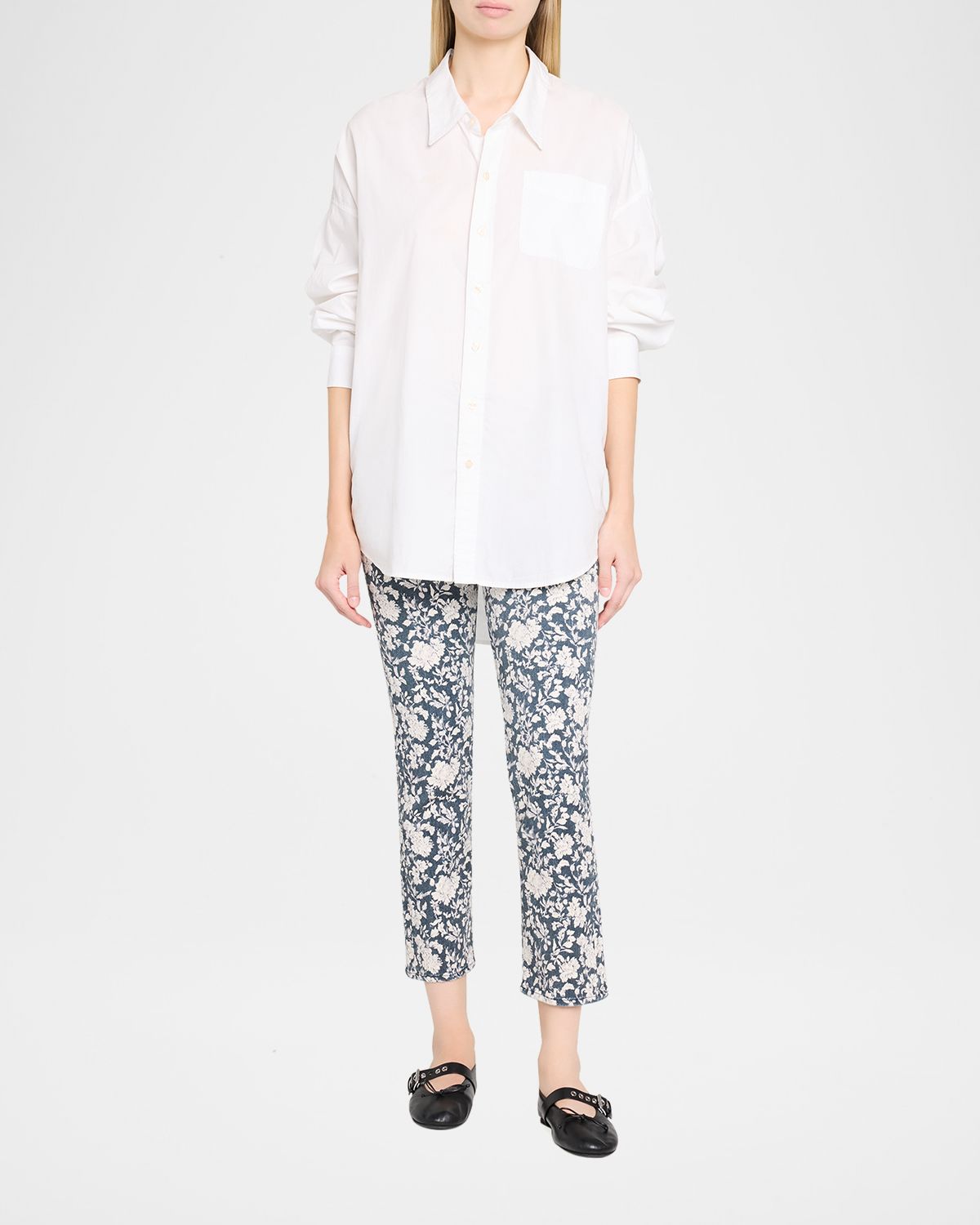 R13 Floral Boy Straight Cropped Jeans | Thumbnail 2