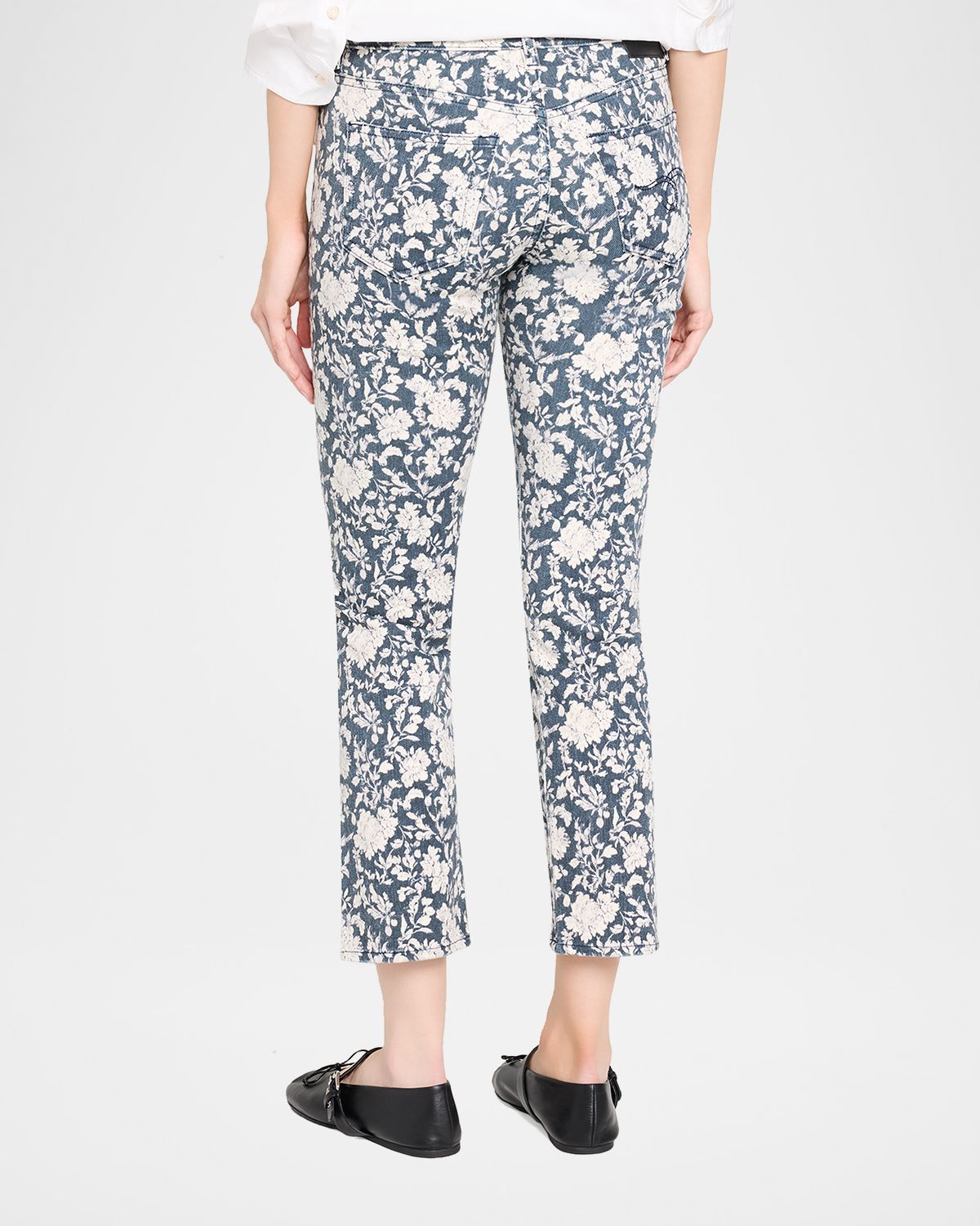 R13 Floral Boy Straight Cropped Jeans | Thumbnail 3