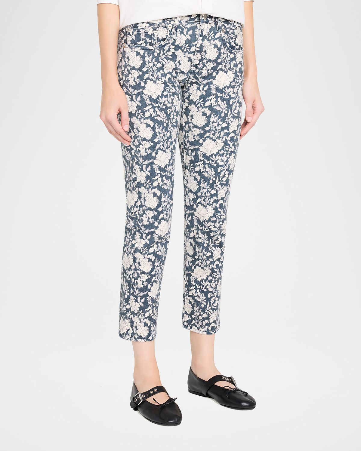 R13 Floral Boy Straight Cropped Jeans | Thumbnail 4