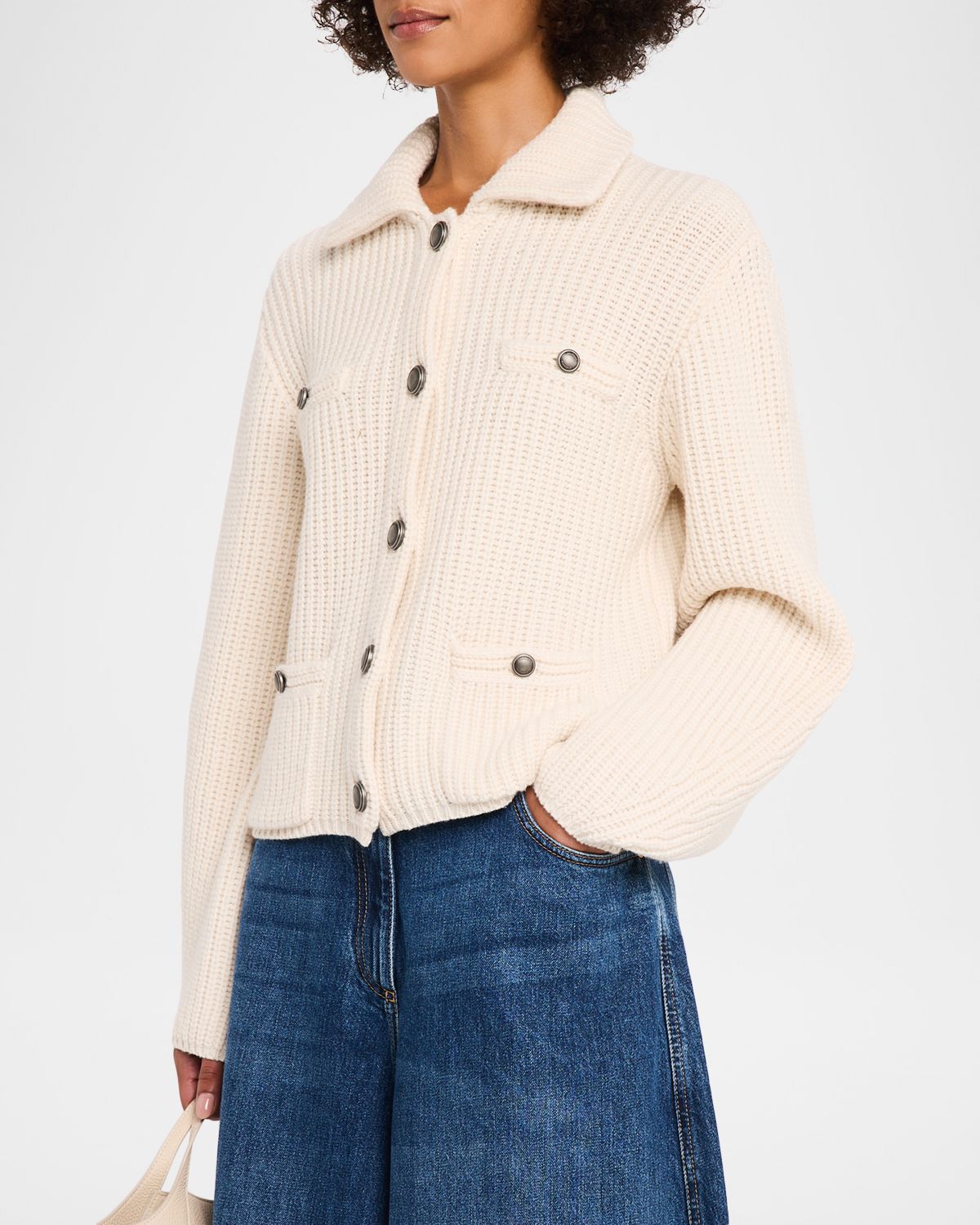 Brunello Cucinelli Cashmere Rib Collared Cardigan | Thumbnail 4 Brunello Cucinelli Cashmere Rib Collared Cardigan | Thumbnail 4