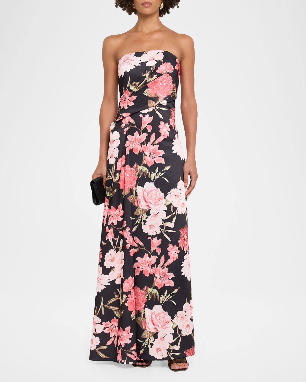 Aidan Mattox Strapless Floral Crepe Back Satin Gown | Thumbnail 5 Aidan Mattox Strapless Floral Crepe Back Satin Gown | Thumbnail 5
