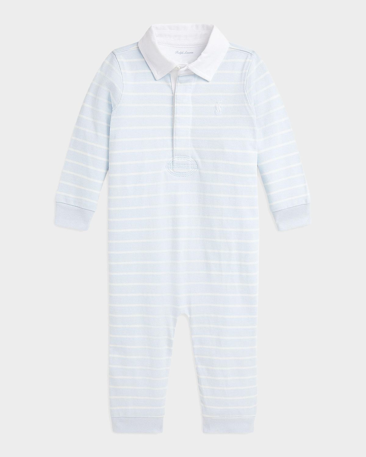 Ralph Lauren Boy 's Striped Cotton Rugby Jersey Coverall, Size NB-12M