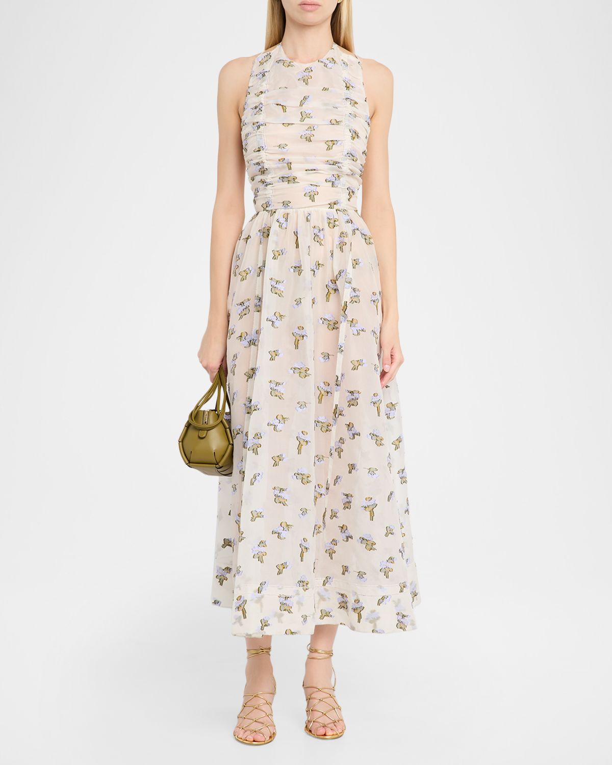 Ulla Johnson Fleurine Silk Organza Midi Dress