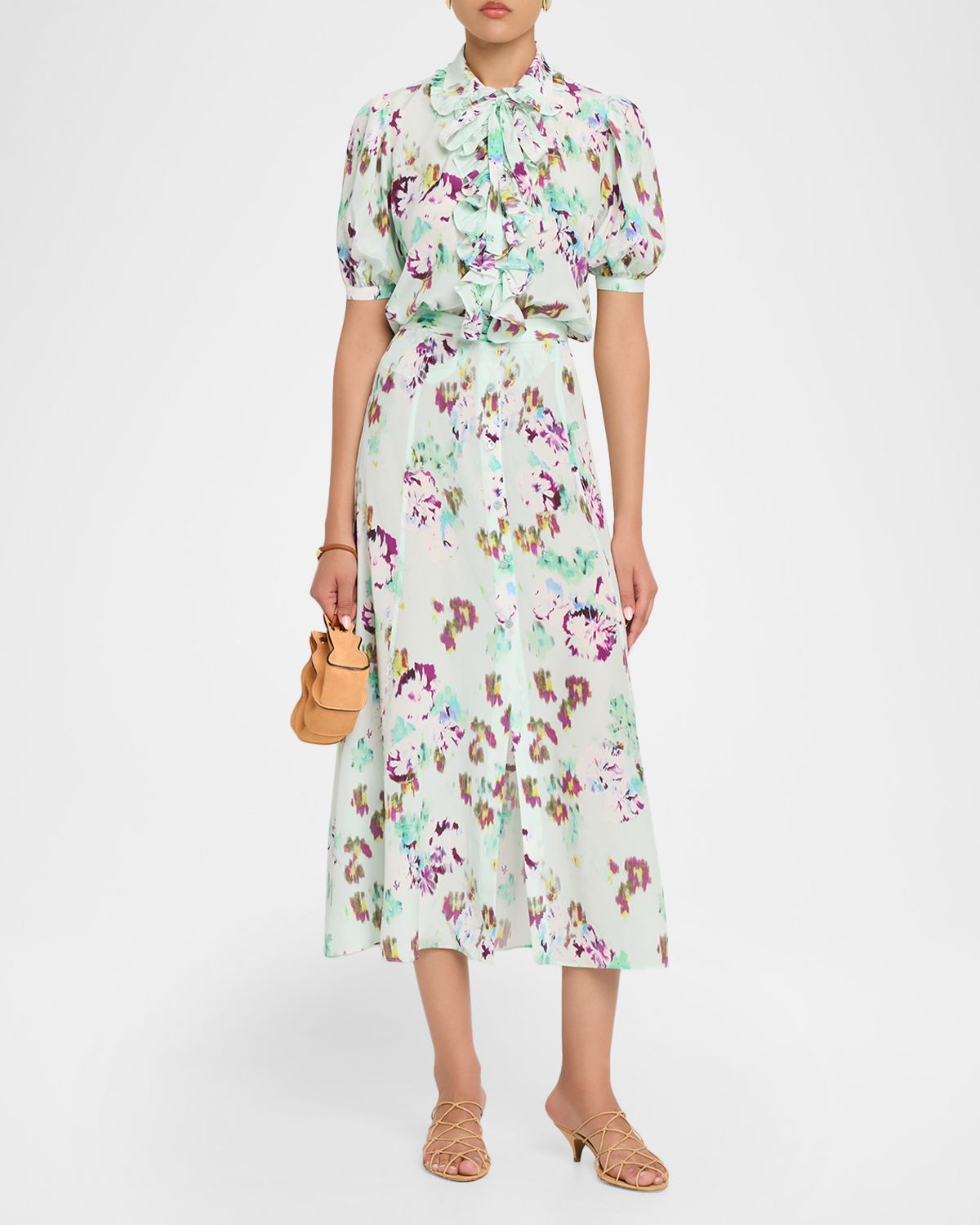 Ulla Johnson Camellia Short-Sleeve Silk Blouse | Thumbnail 2