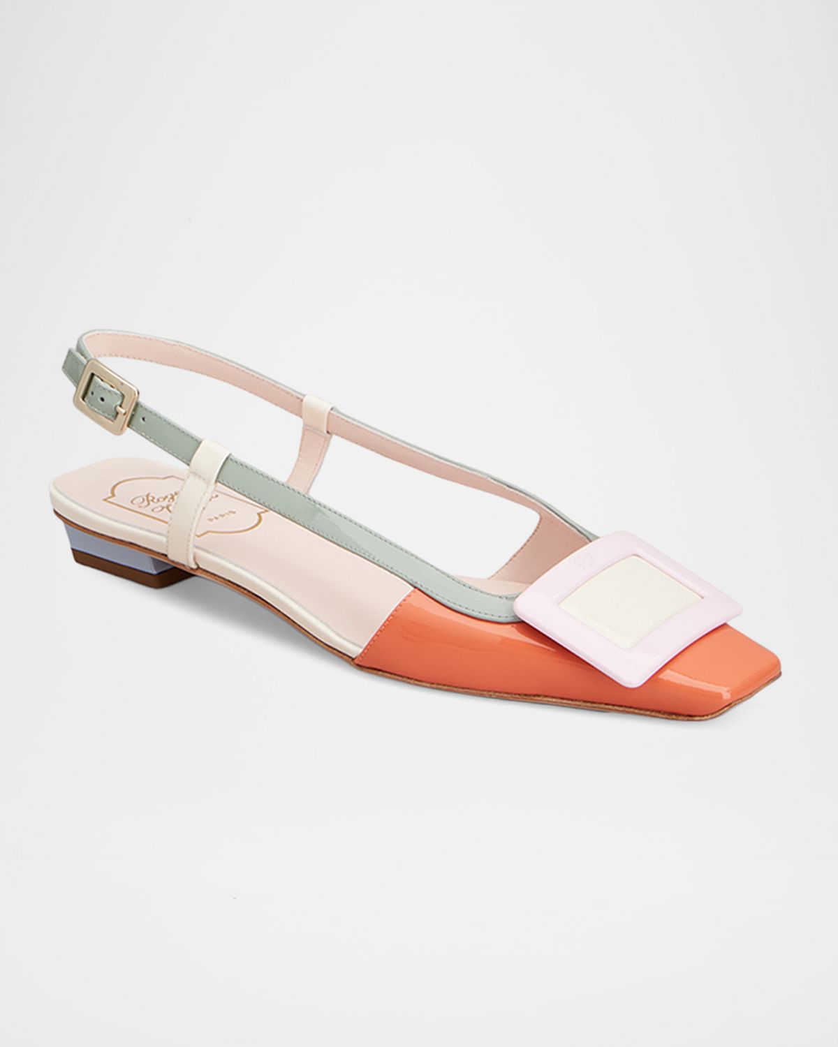 Roger Vivier Belle Vivier 25mm Colorblock Leather Slingback Ballerina Flats | Thumbnail 6