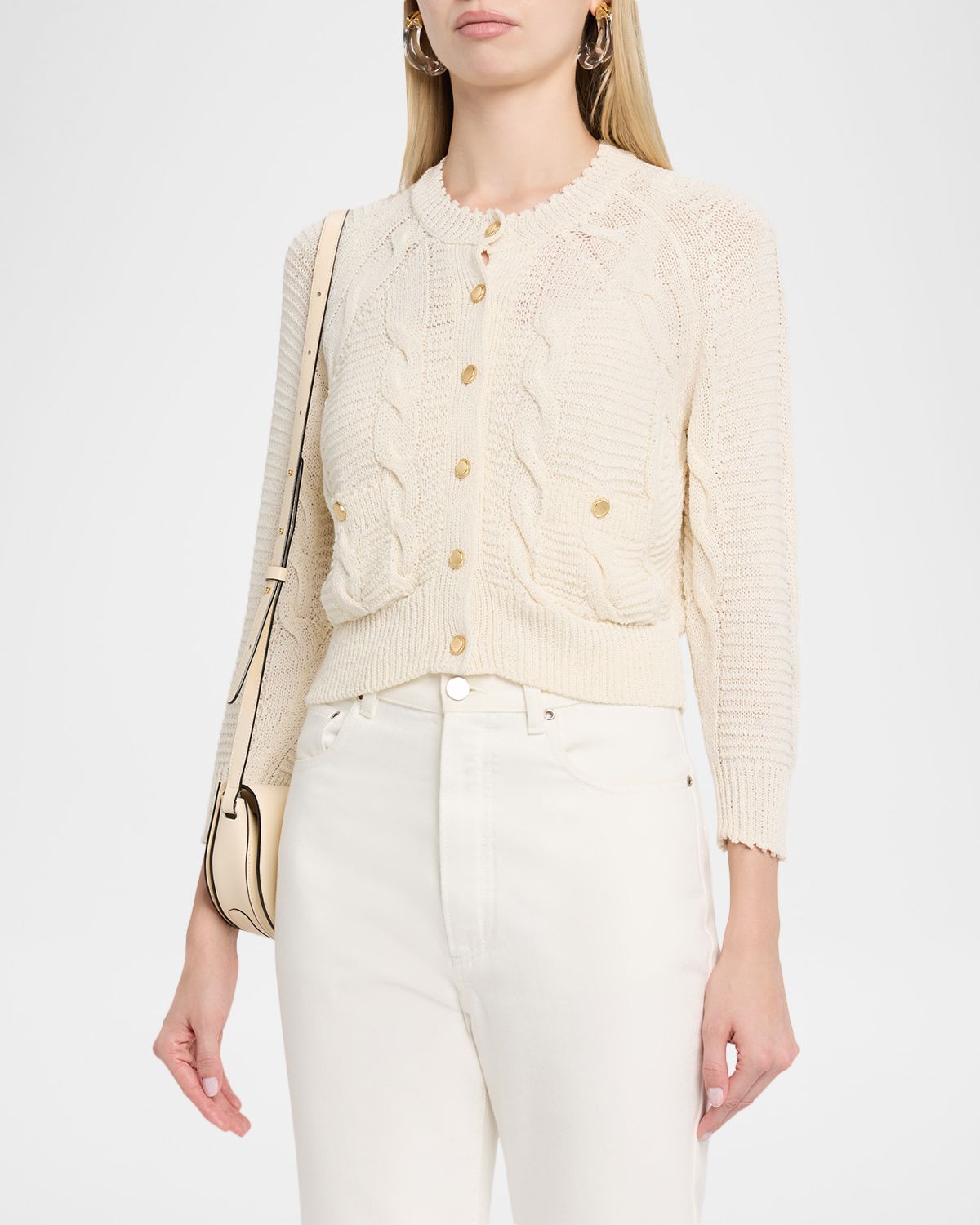L 'Agence Darcy Cable-Knit Cardigan | Thumbnail 4 L 'Agence Darcy Cable-Knit Cardigan | Thumbnail 4