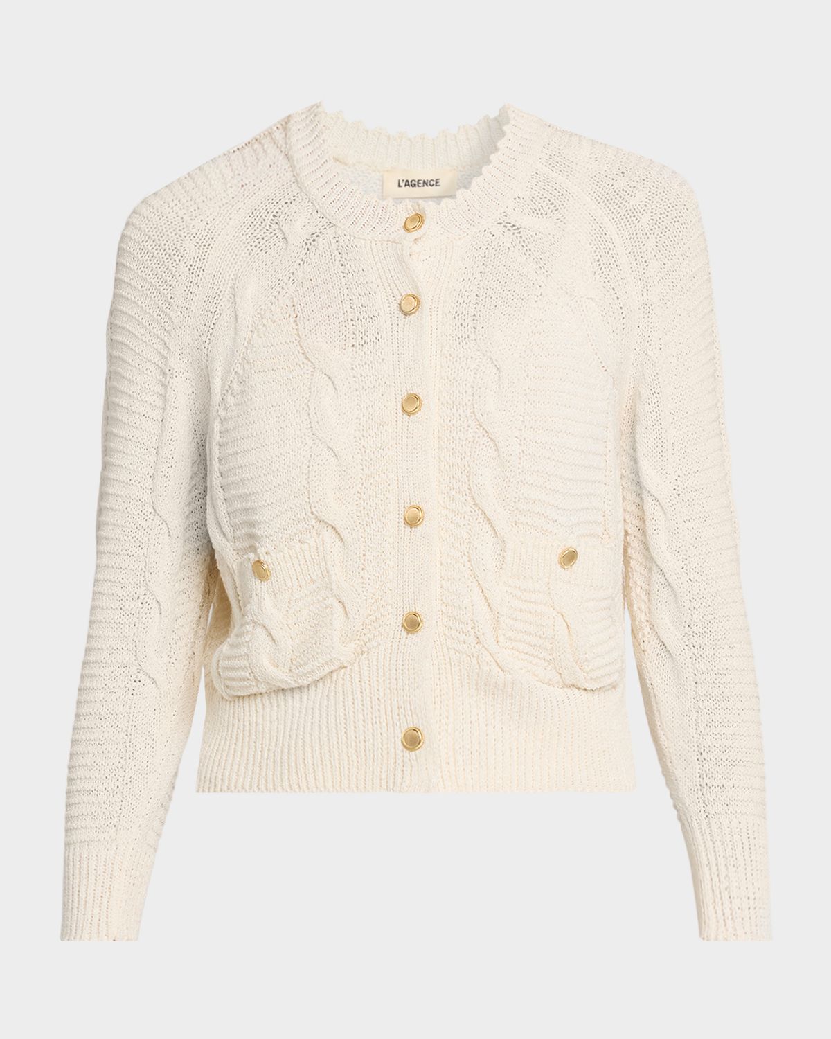 L 'Agence Darcy Cable-Knit Cardigan