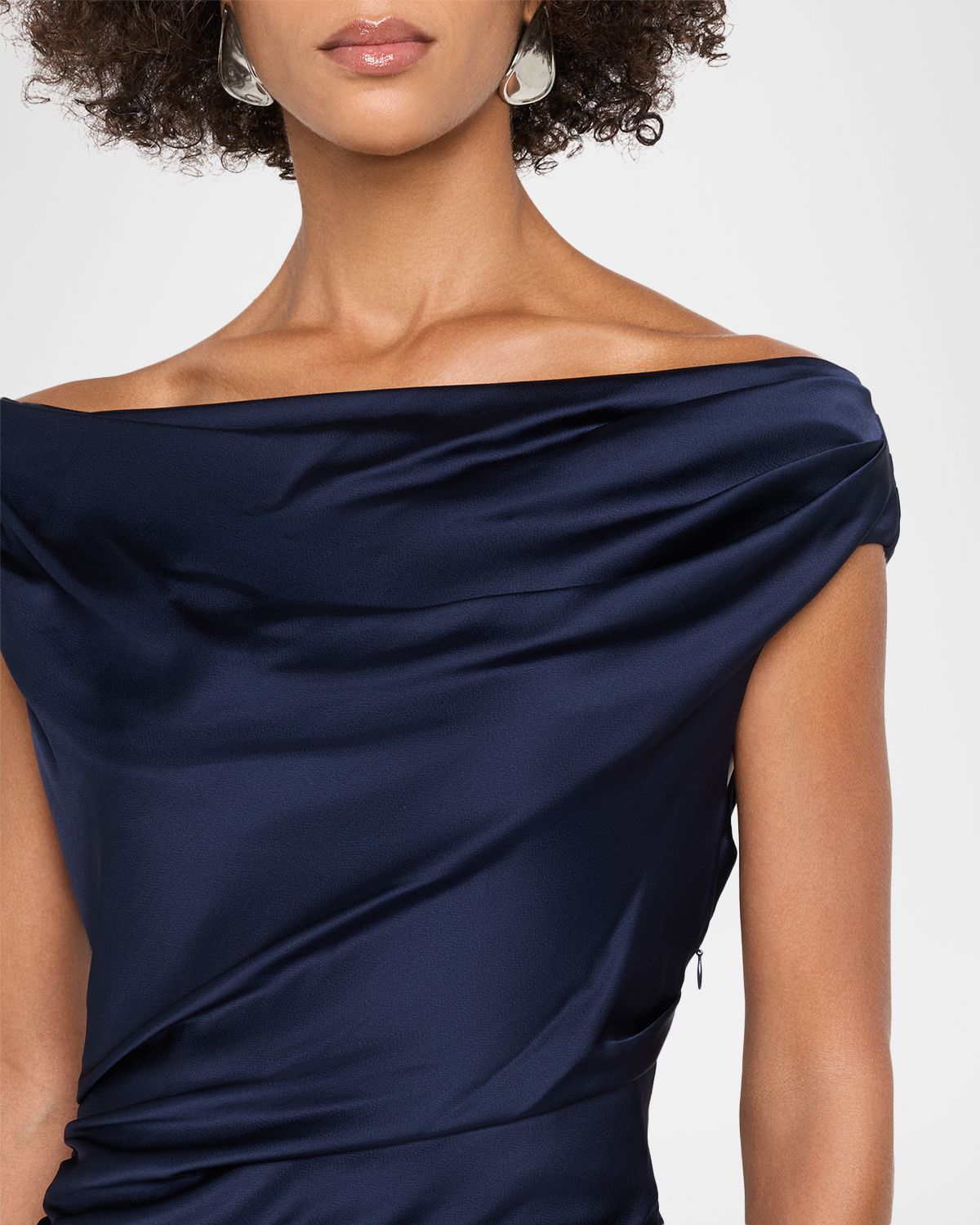 SIMKHAI Elinne Draped Off-Shoulder Column Gown | Thumbnail 5 SIMKHAI Elinne Draped Off-Shoulder Column Gown | Thumbnail 5