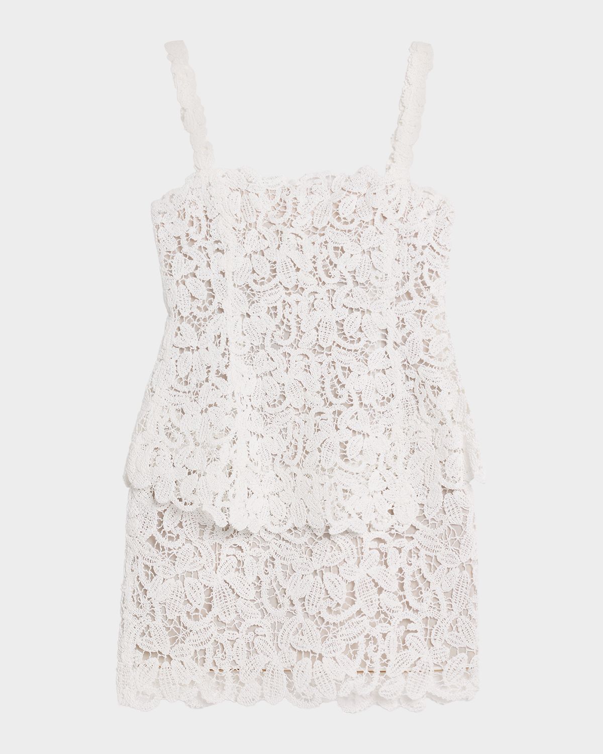 SIMKHAI Rylin Floral Raffia Lace Mini Dress
